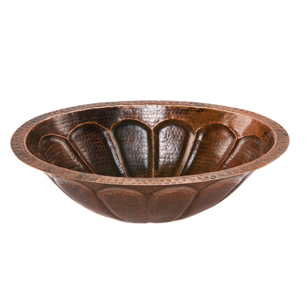 19" Oval Oil Rubbed Bronze Hammered Copper Bathroom Sink