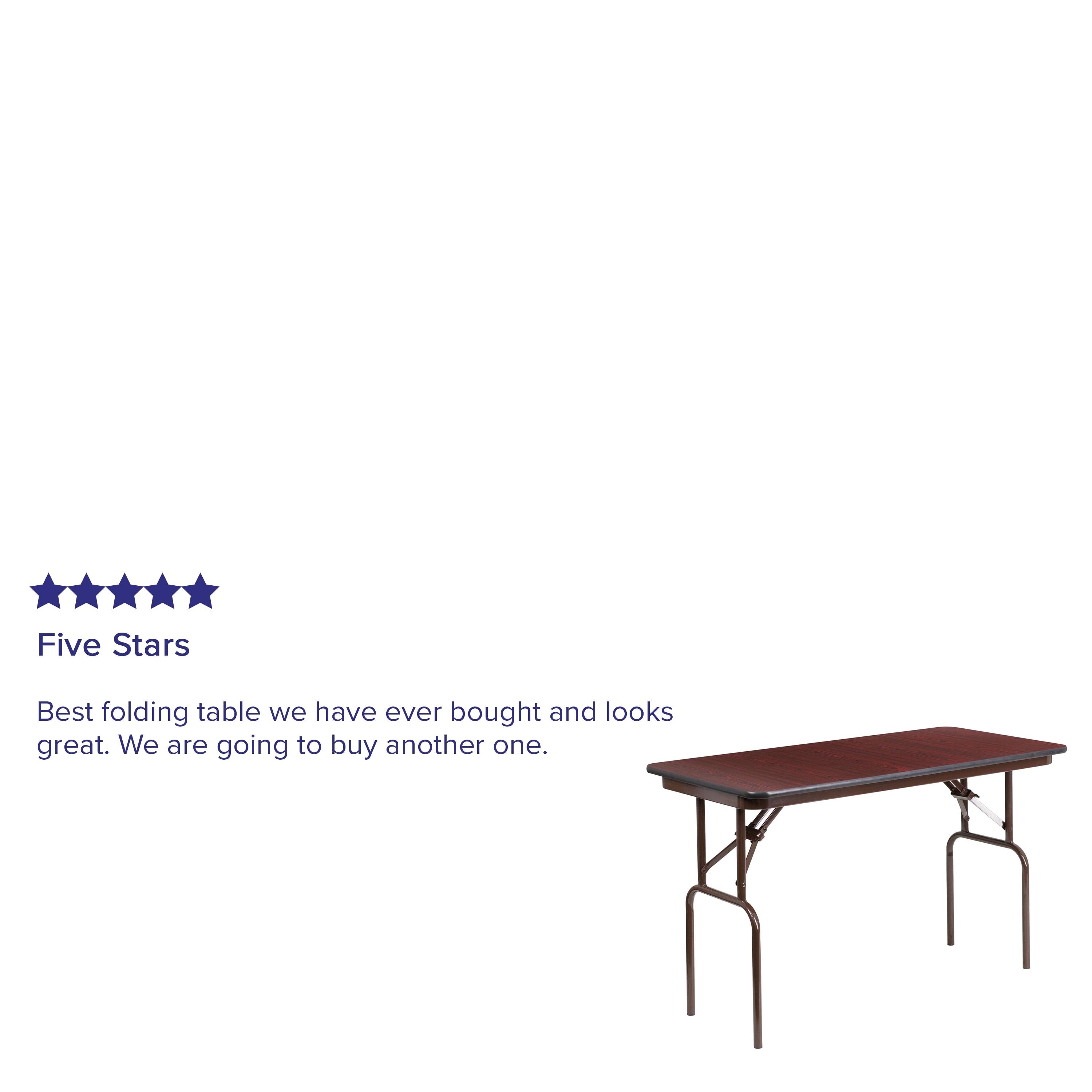 Mahogany Laminate Folding Banquet Table with Metal Frame