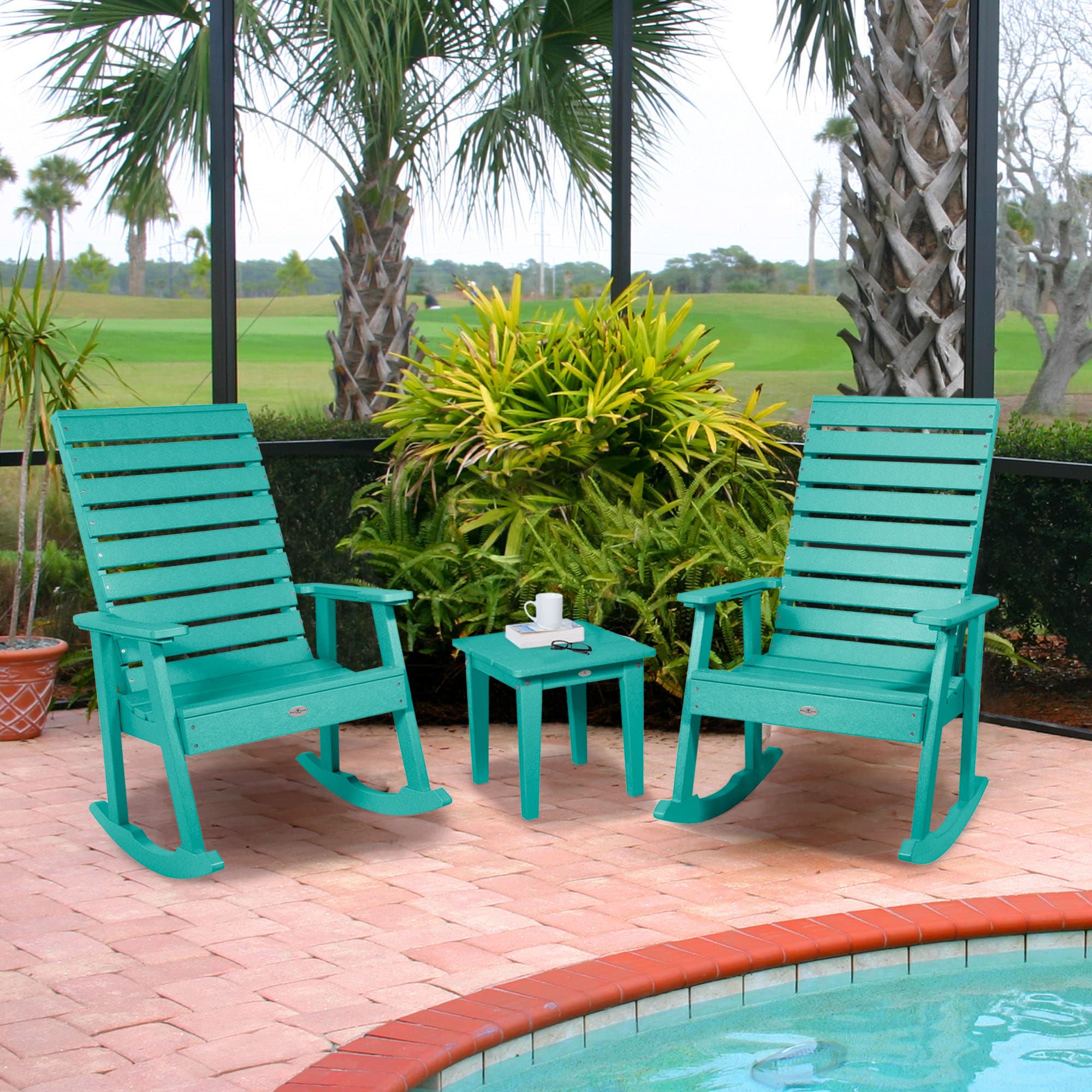 highwood BV-KT3RKCH201-SBL Riverside 3 -Piece Patio Conversation Set