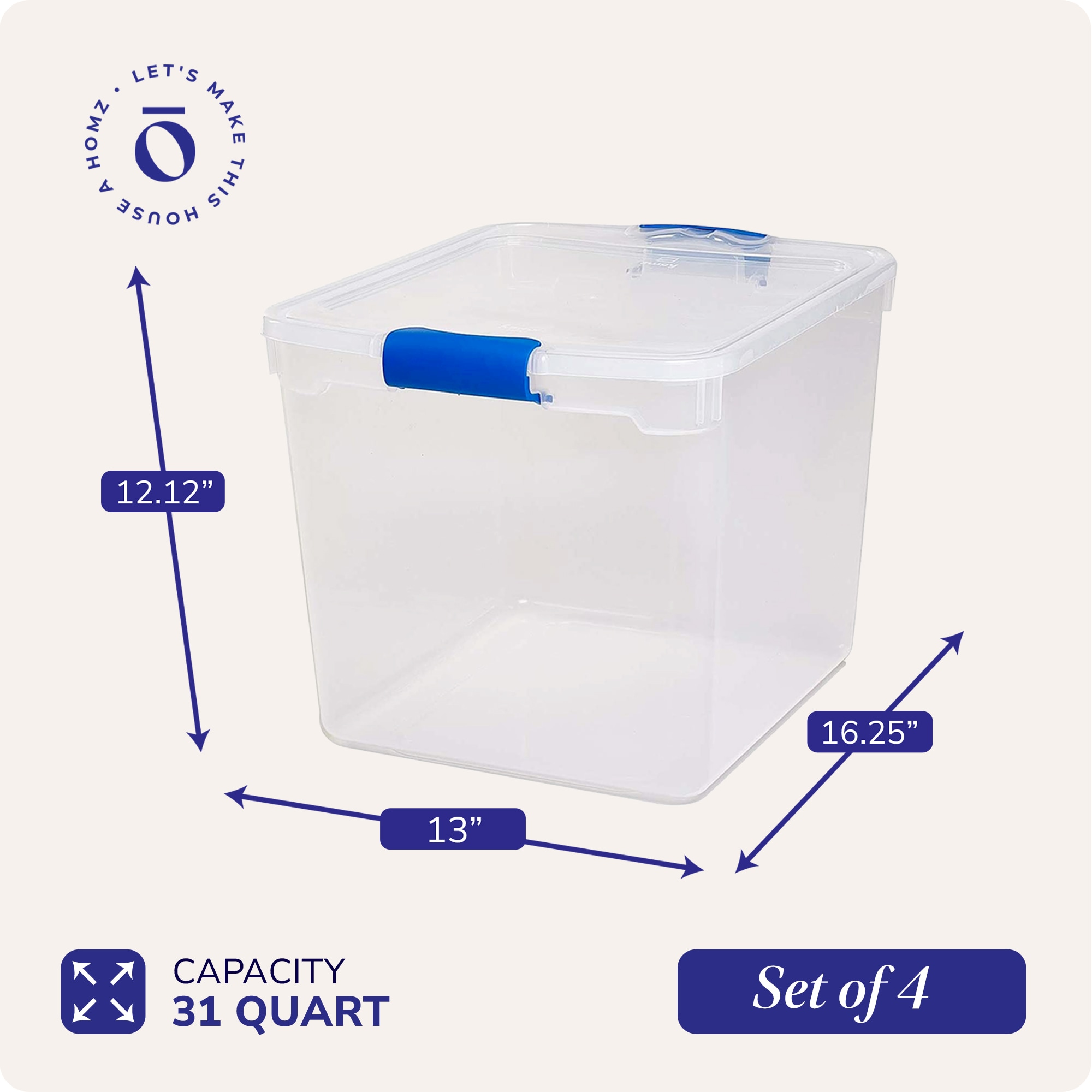 Homz Products 286175 Plastic-Storage-Totes - View #4