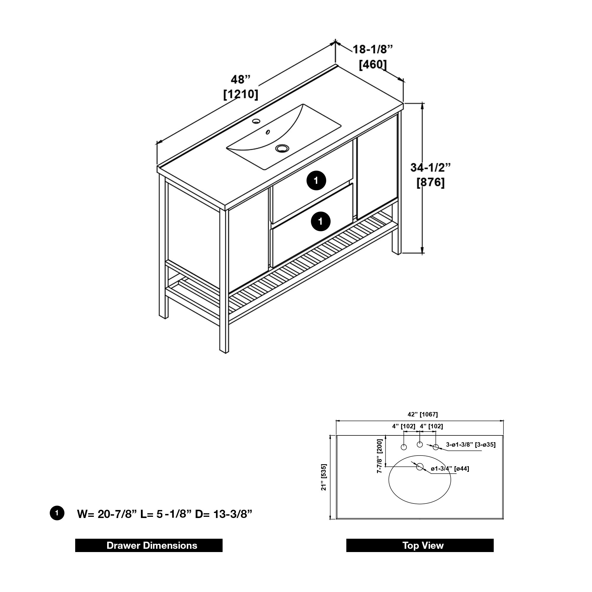 OVE Decors MEMPHIS-48T Bath-Vanity-Combo - View #3