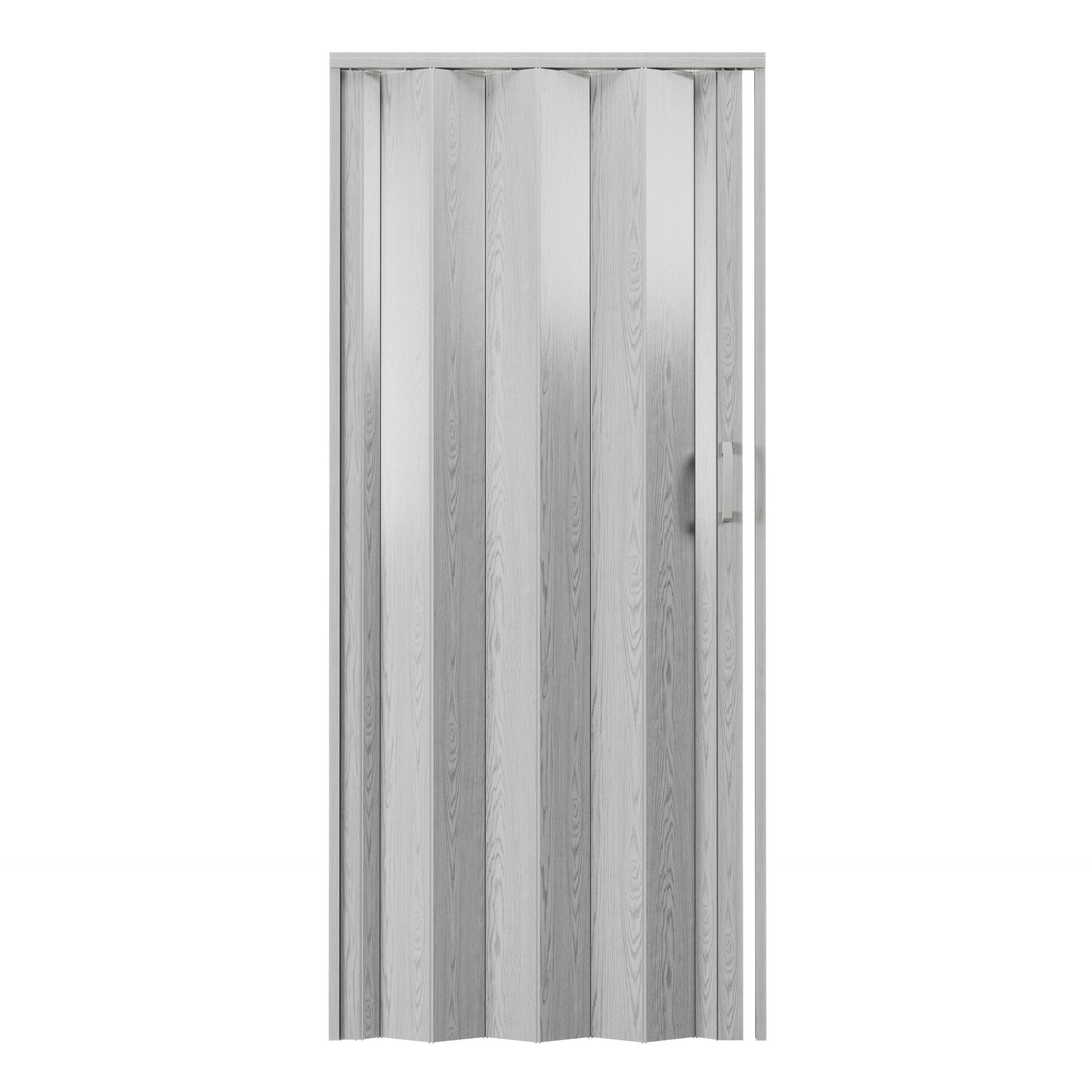 Techni Home Accordion Doors 48-in x 80-in Reversible/Universal Handing Gray PVC Accordion Door ( Hardware Included ) #RTA-LF48FD-GRY