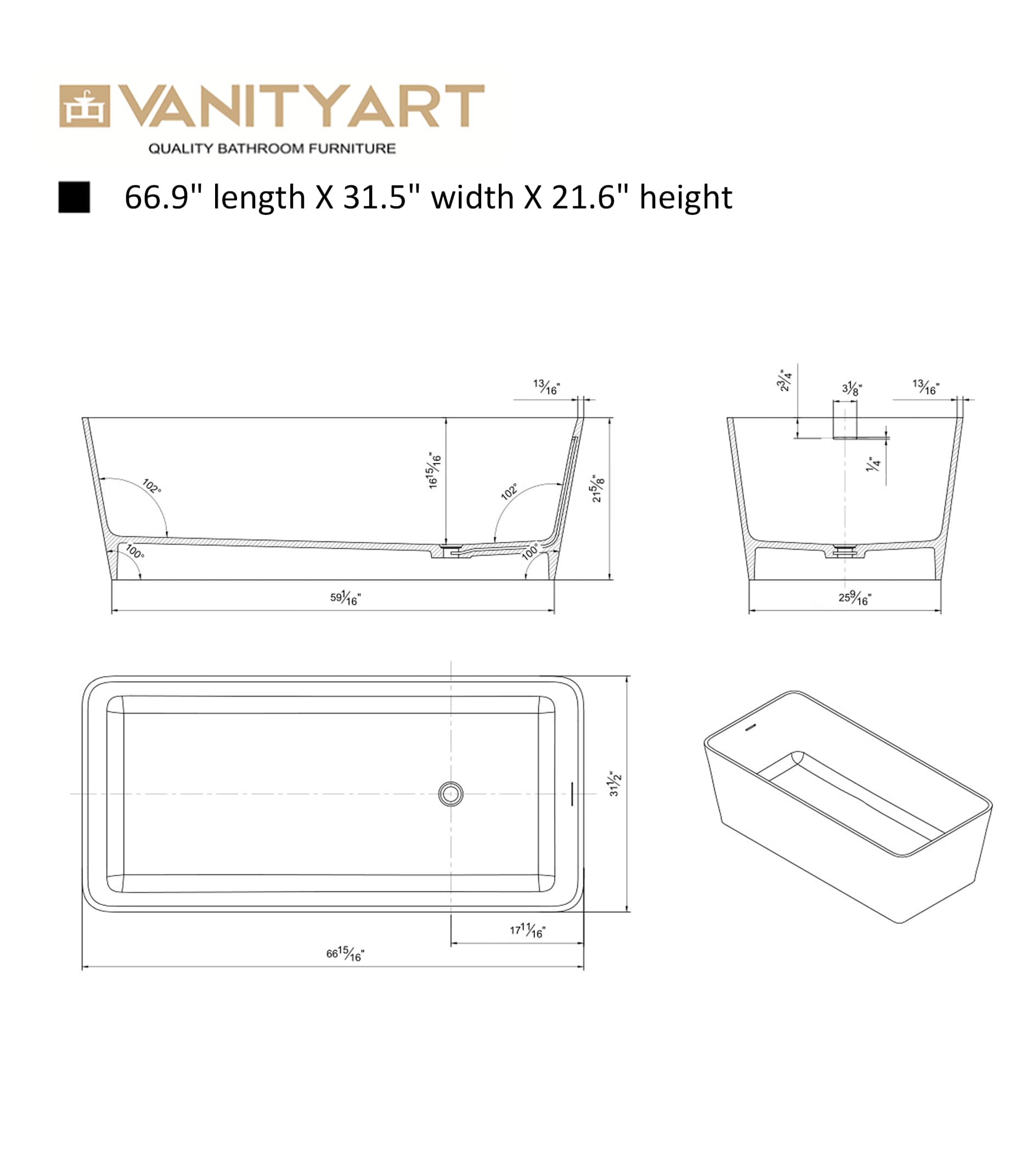 Vanity Art VA6914-GL bathtubs - View #13