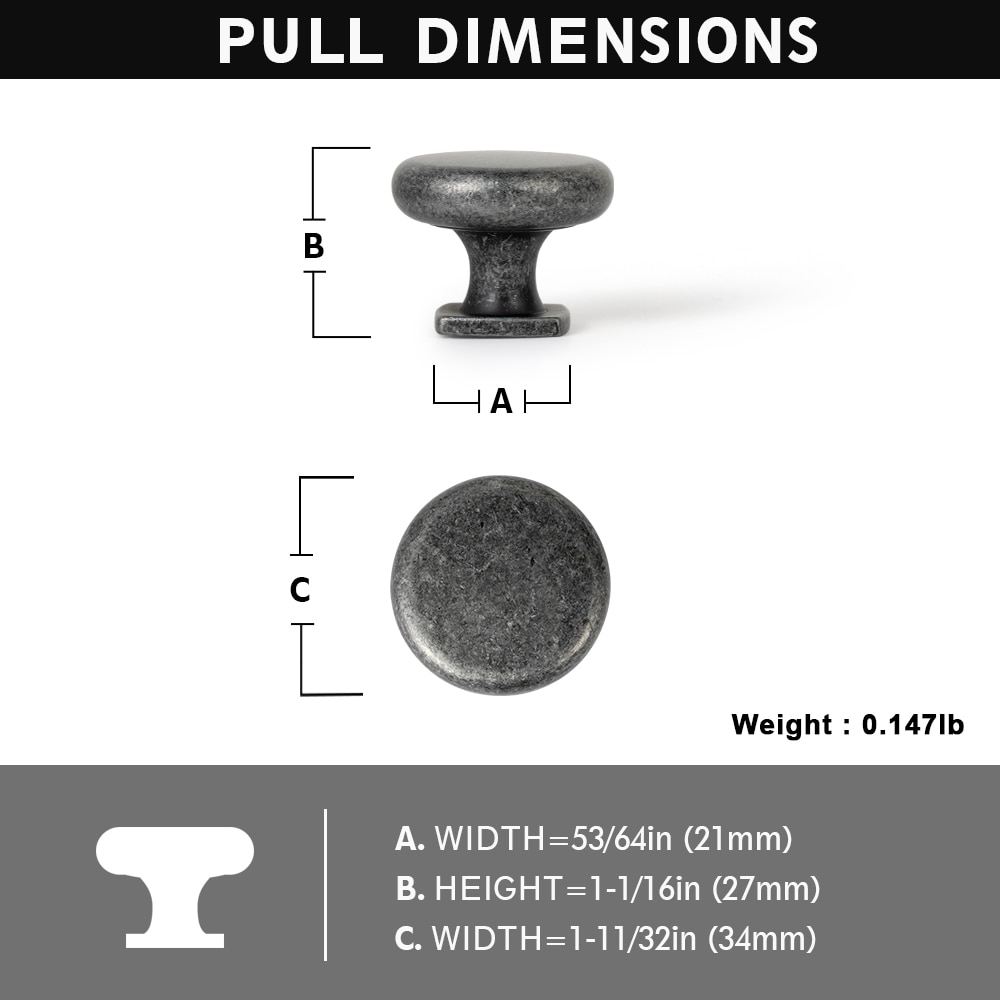 Miaokesen 9298GUTIE-DK-12 Cabinet-Knobs - View #2