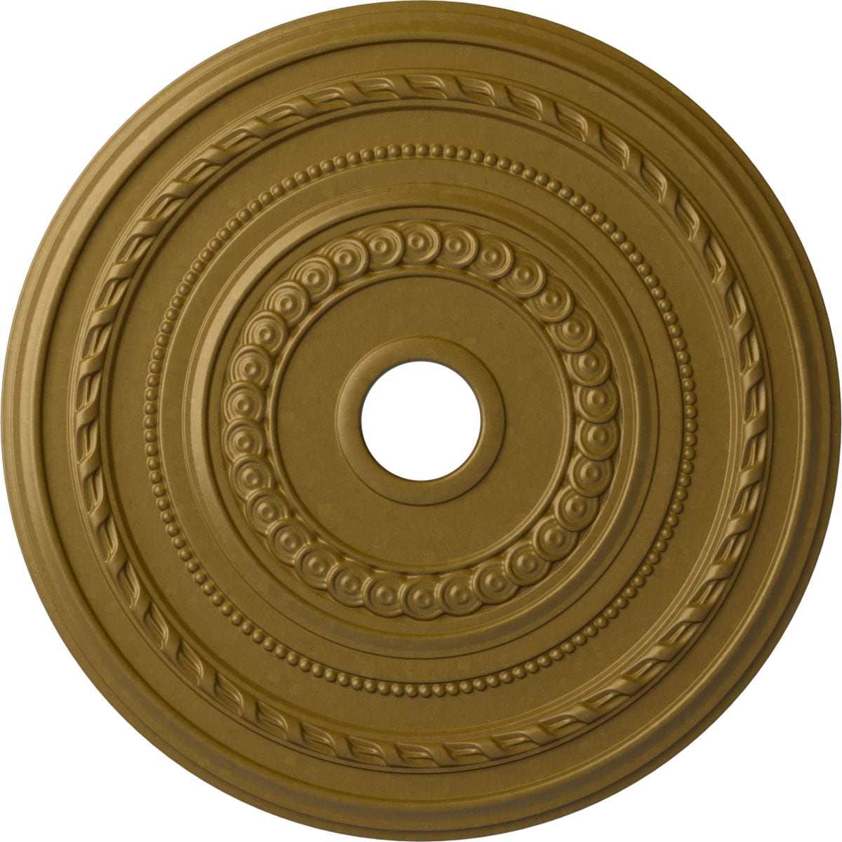 Ekena Millwork CM25COGLS Cole 25.375-in W x 25.375-in L Painted Gold Polyurethane Whole Ceiling Medallion