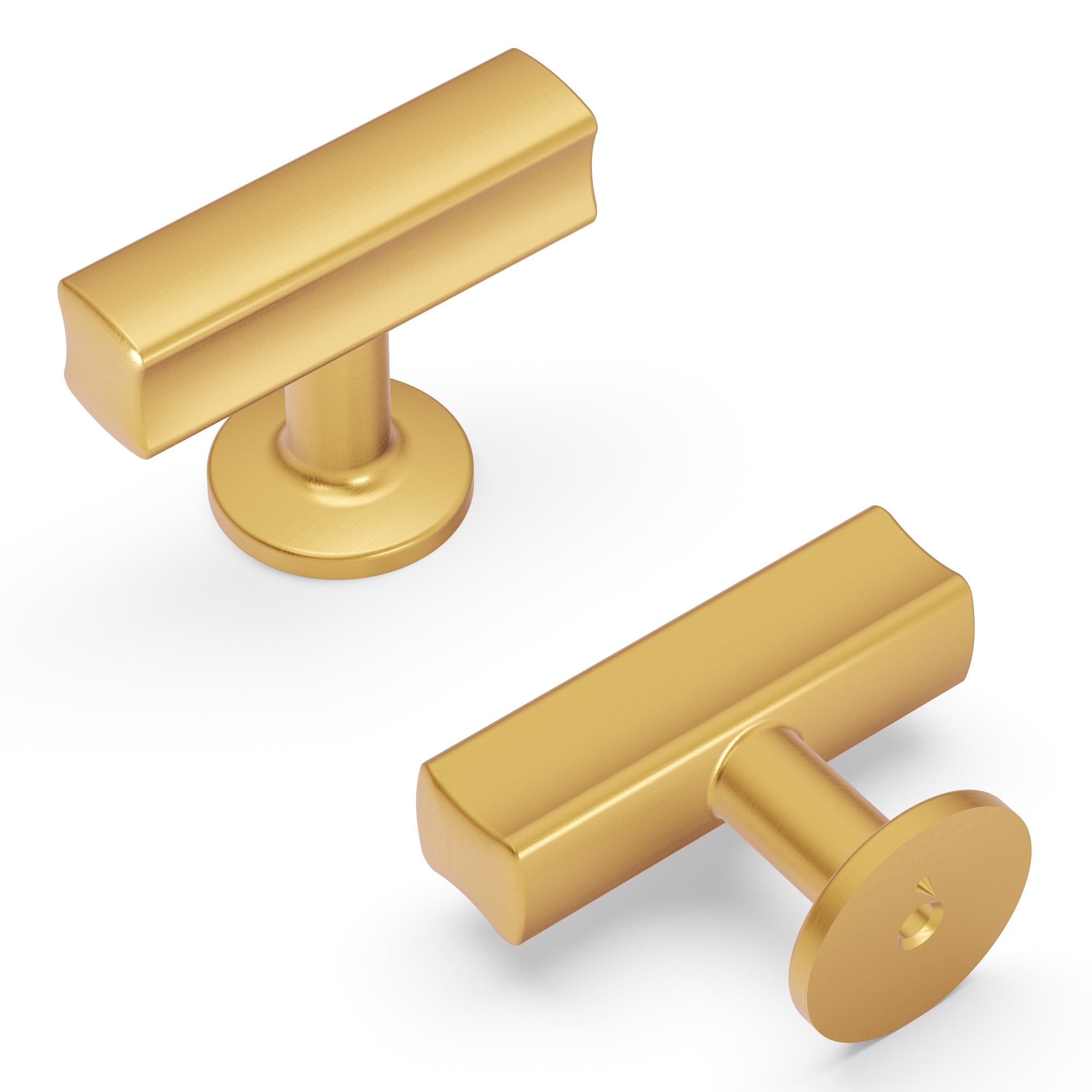 Hickory Hardware H077878BGB Woodward 1-15/16-in Brushed Golden Brass Bar Contemporary Cabinet Knob