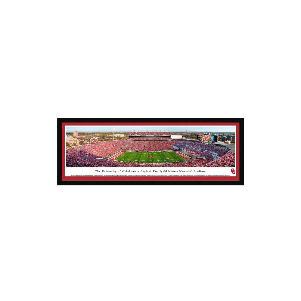 Blakeway Panoramas UOK8M Oklahoma Sooners James Blakeway Black Metal Framed 15.5-in H x 42-in W Sports Paper Print