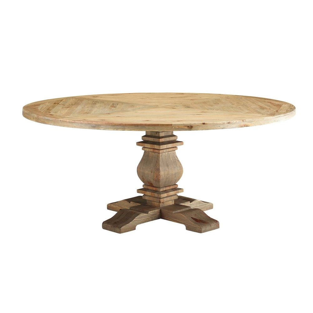 Modway BG3131085 Column 71 Round Pine Wood Dining Table