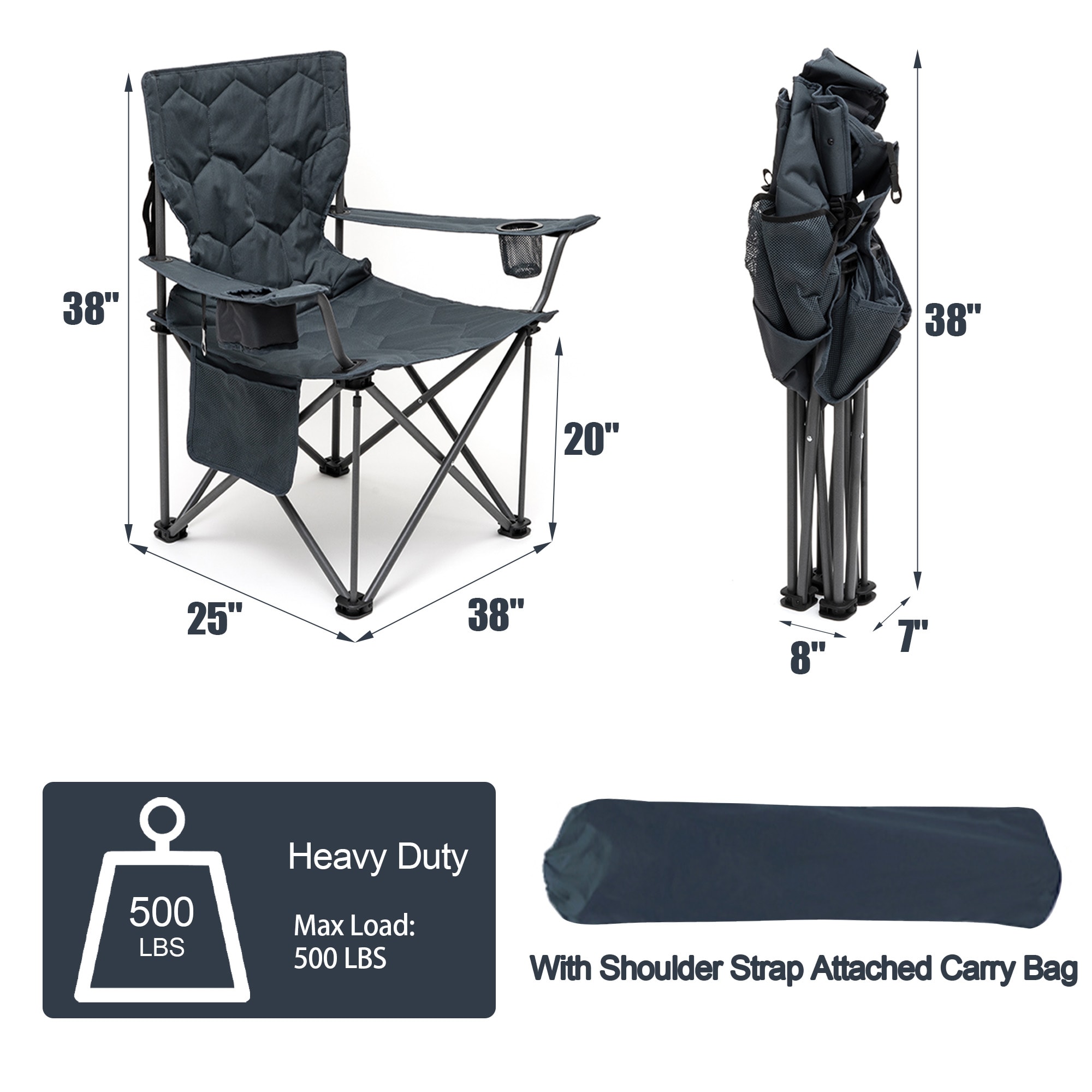 Clihome CL-P2AC2418BGY1 Beach-Camping-Chairs - View #4