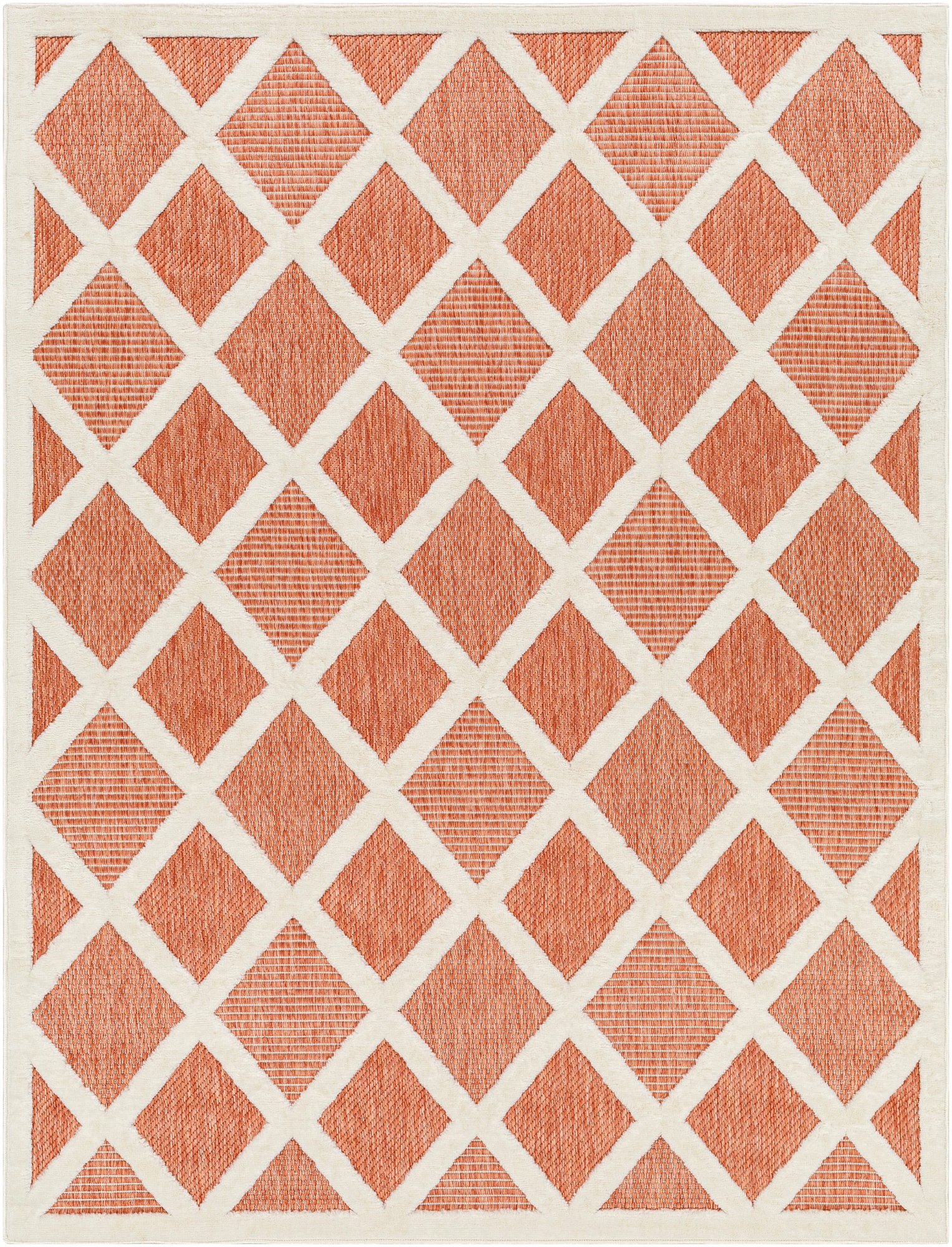 Livabliss SFG2316-537 San Diego 5 x 8 (ft) Polypropylene Orange Rectangular Indoor/Outdoor Geometric Area rug