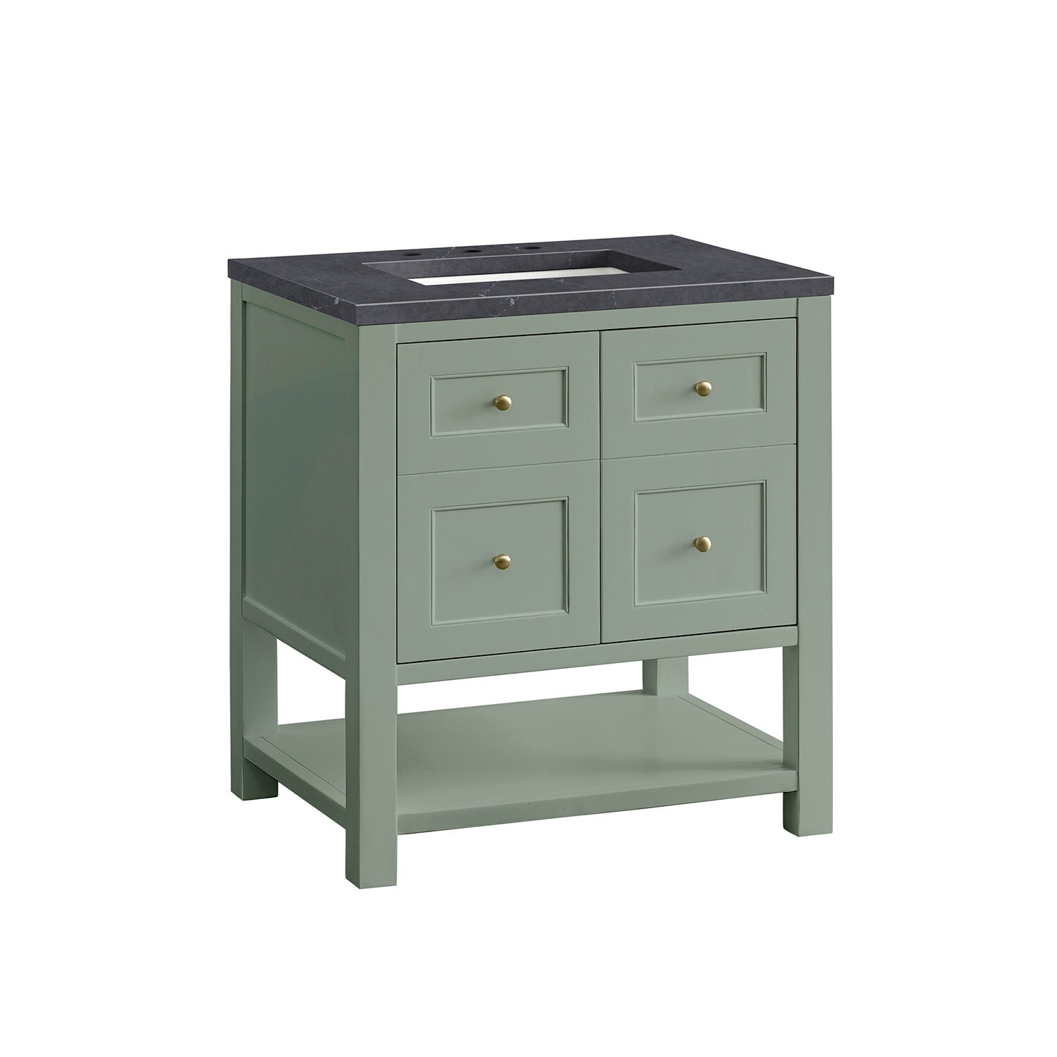 Smokey Celadon Solid Wood Single Vanity with Charcoal Soapstone Top