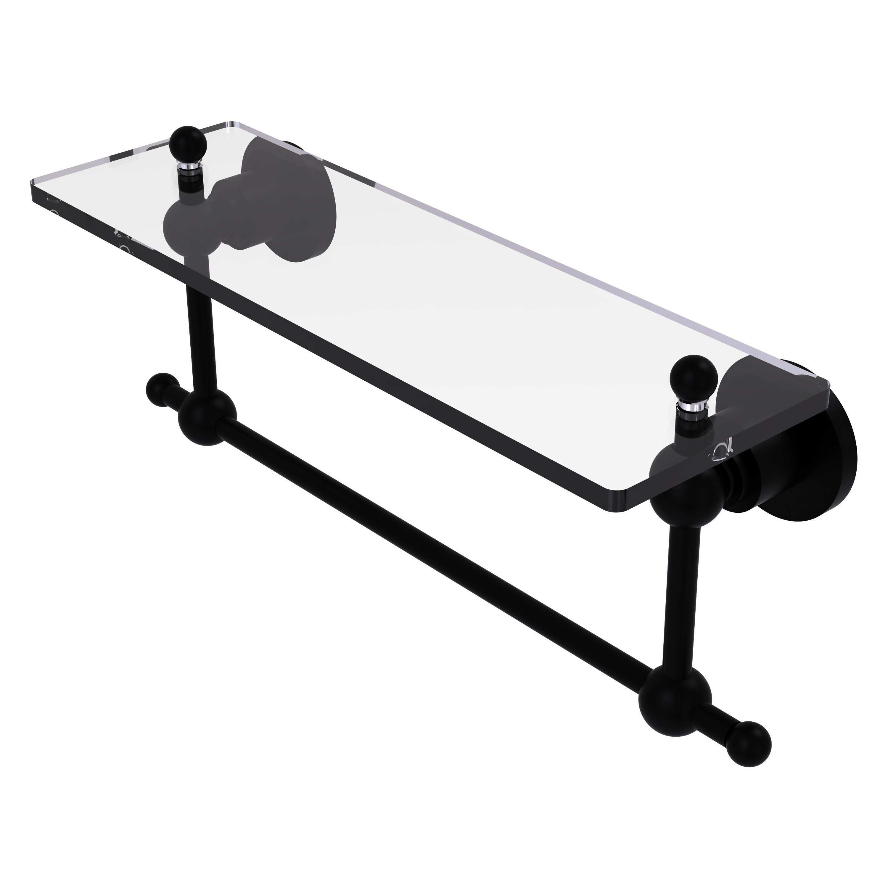 Allied Brass AP-1TB/16-BKM Astor Place Matte Black Wall mount Bathroom Shelf ( 16-in x 4-in x 5-in )