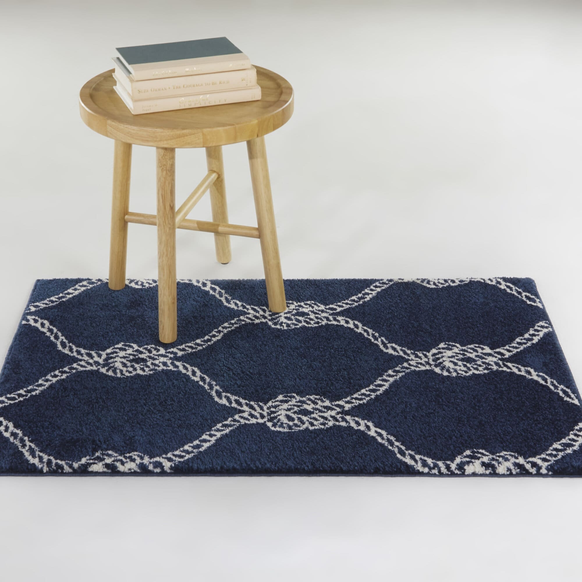 Balta 3008348 Fischer 5 x 7 (ft) Loomed Polypropylene Navy Rectangular Indoor Trellis Bohemian/Eclectic Area rug