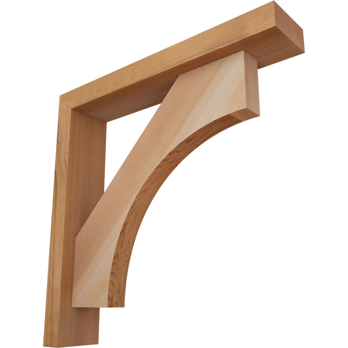 Ekena Millwork 1464412 Westlake Block Smooth Bracket with Offset Brace 3-1/2-in x 18-in x 18-in Western red cedar Brown Wood Standard bracket