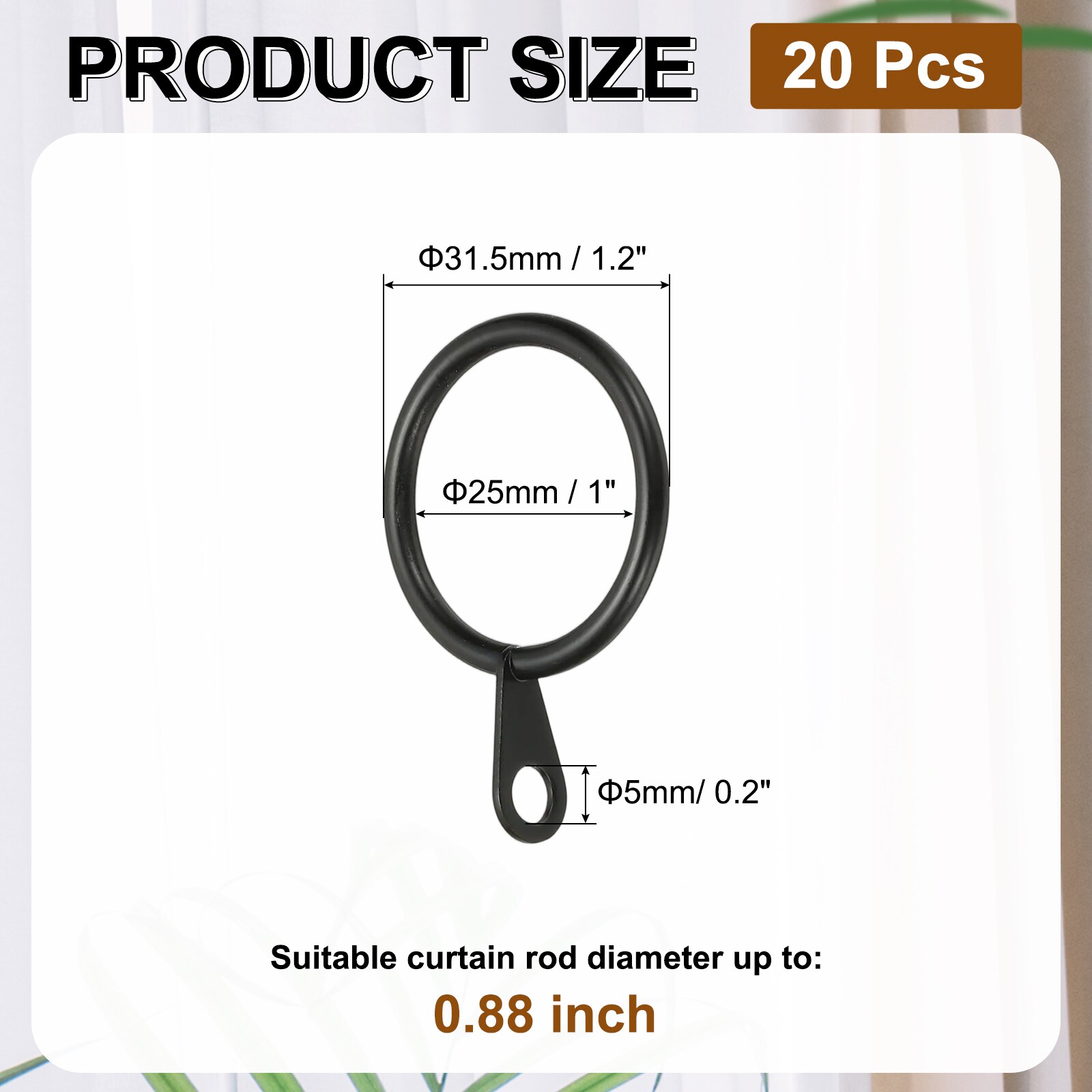 PATIKIL S25093001UX7594 Curtain-Rings - View #2