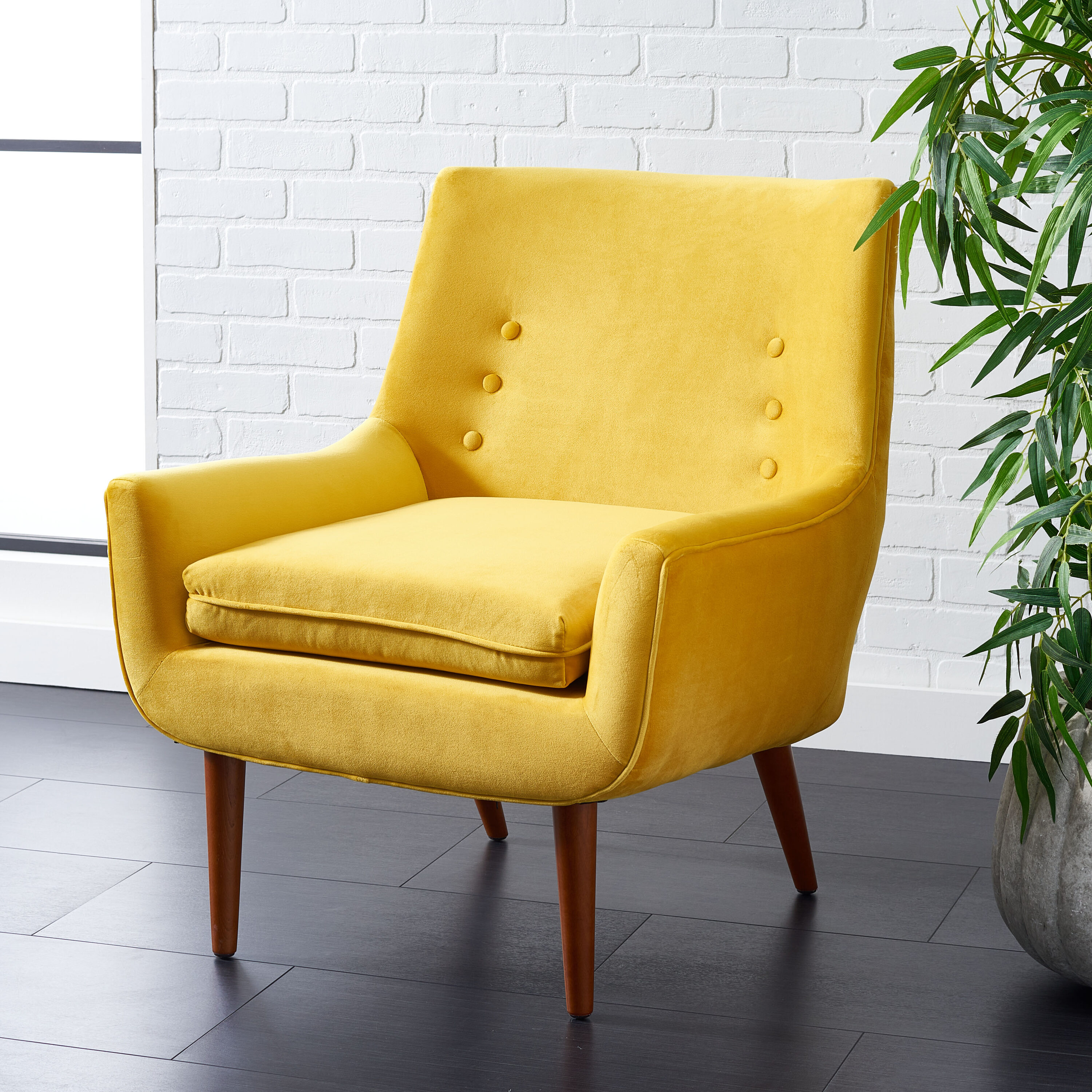 Safavieh ACH1303A Vintage Gold Velvet Accent Chair