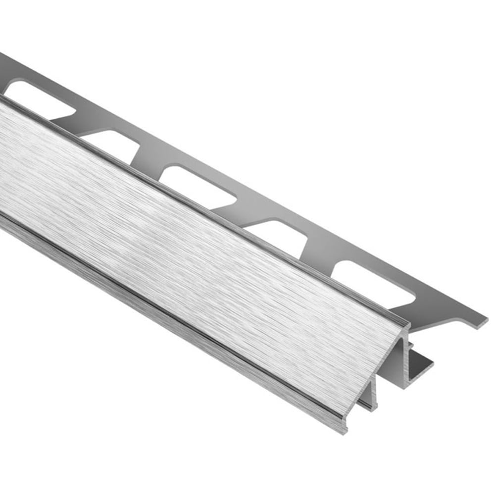 Schluter Systems EBU175 Reno-U 0.688-in W x 98.5-in L Brushed Stainless Steel Steel Reducer Tile Edge Trim
