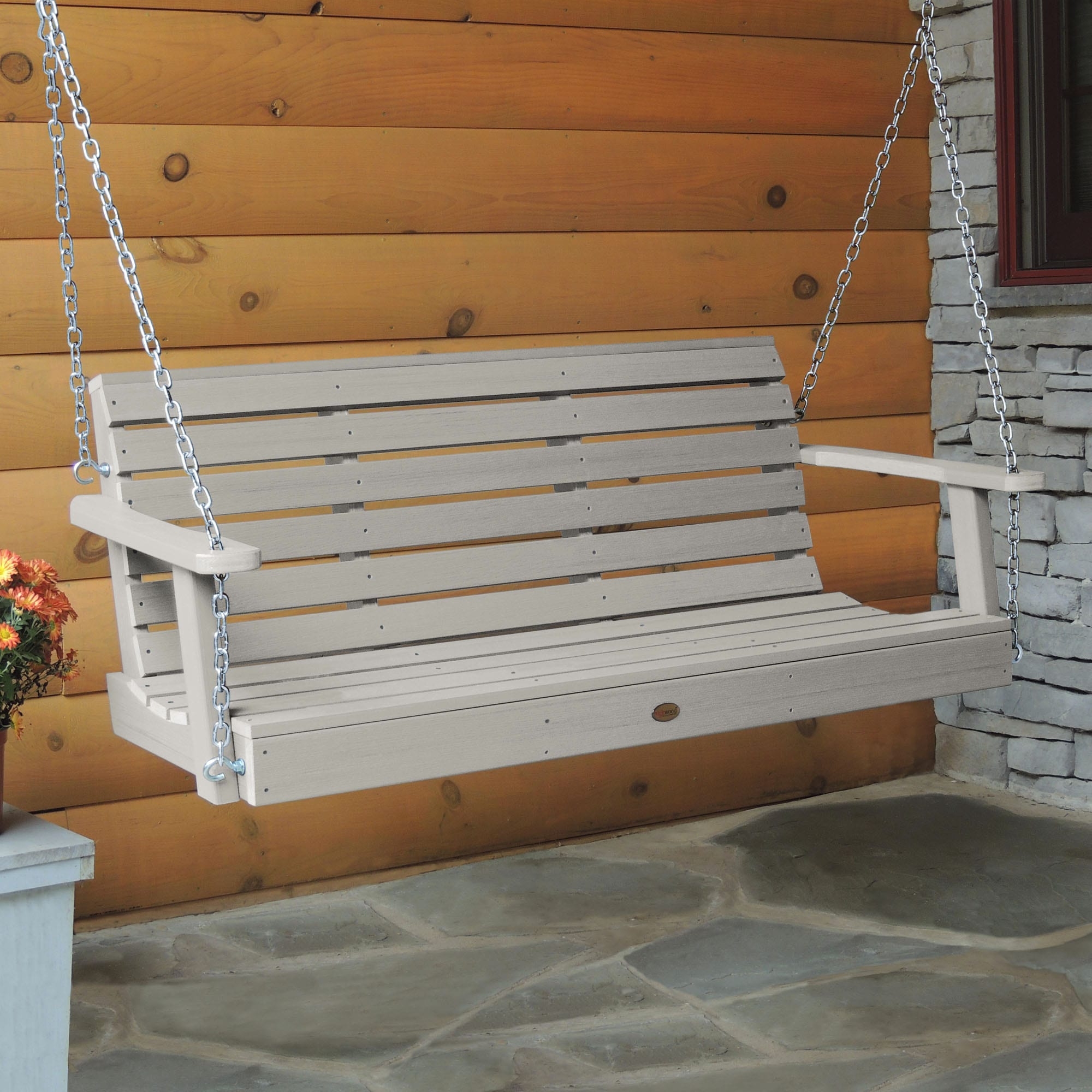 highwood AD-PORW1-HGR The Weatherly 3 -person Habor Gray Recycled plastic Outdoor Swing