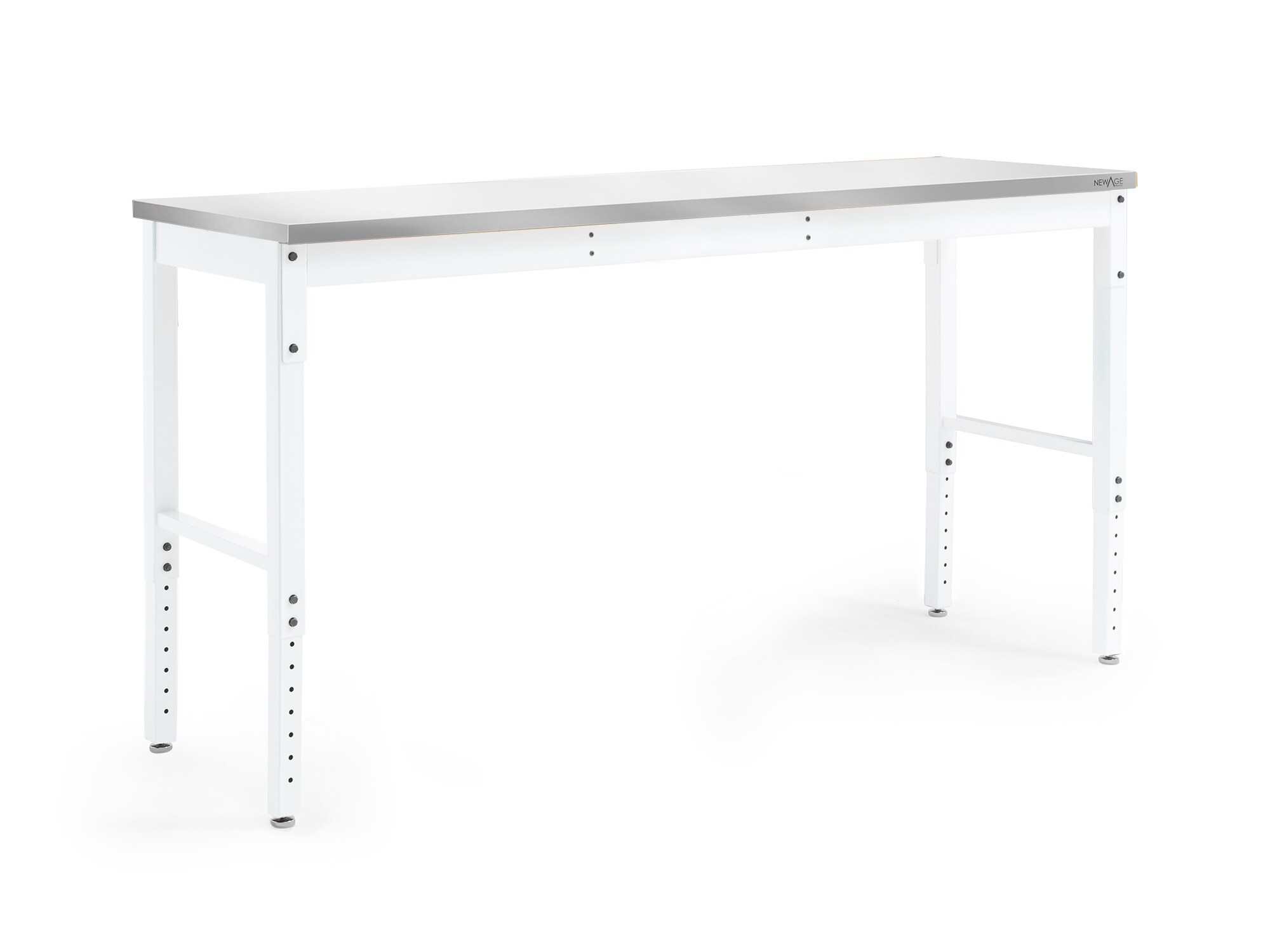 NewAge Products 72-in L x 43-in H White Stainless Steel Adjustable Height Portable Work Bench 55949 Sansujyuku sansujyuku.com