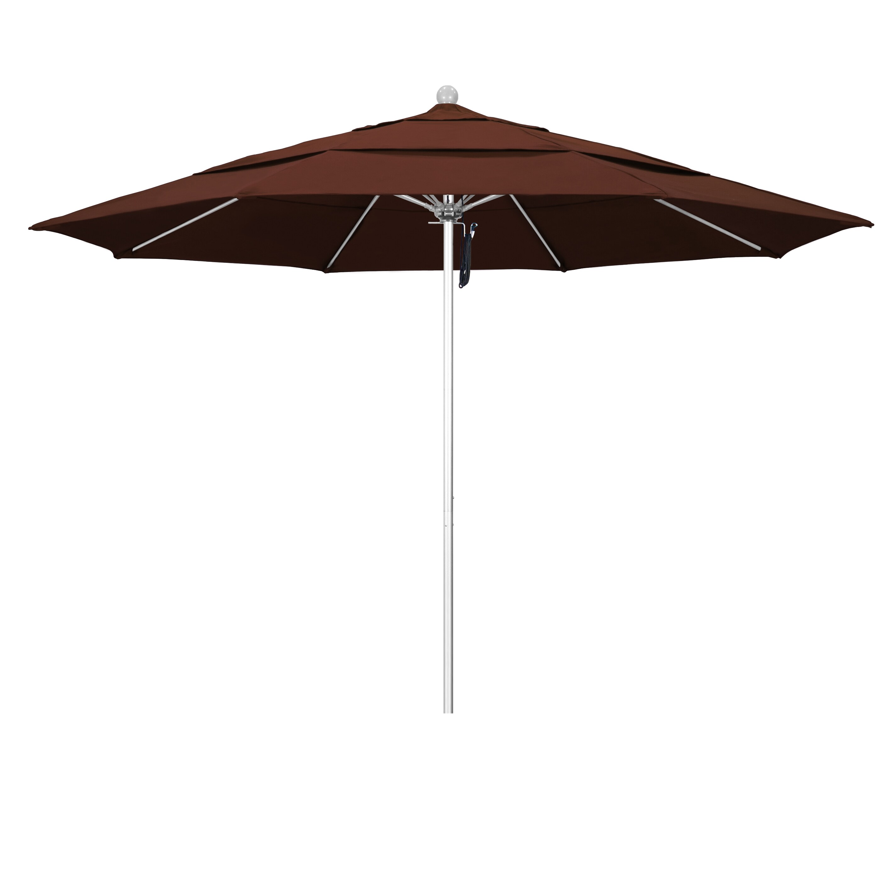 California Umbrella ALTO118002-5432-DWV 11-ft Aluminum Brown No-tilt Market Patio Umbrella