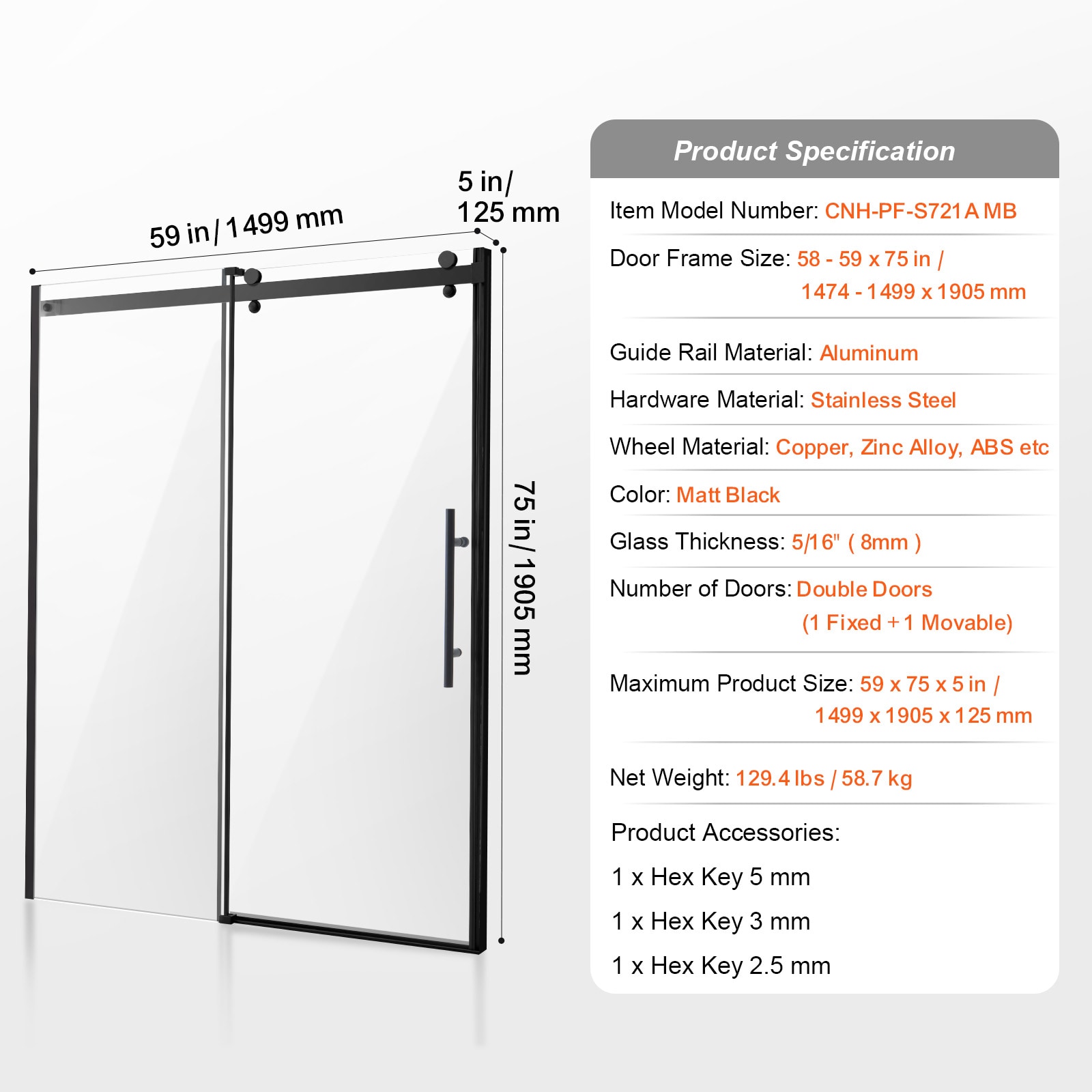 VEVOR SCWKSYMTLYSM07785V0 Shower-Doors - View #7