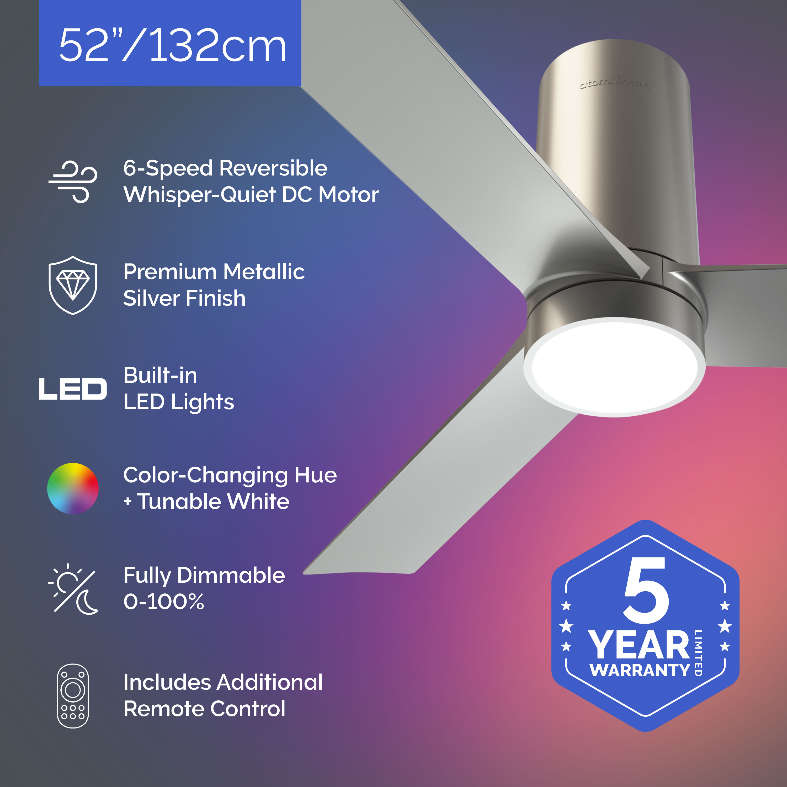 atomi smart AT2480-BS Ceiling-Fans - View #2