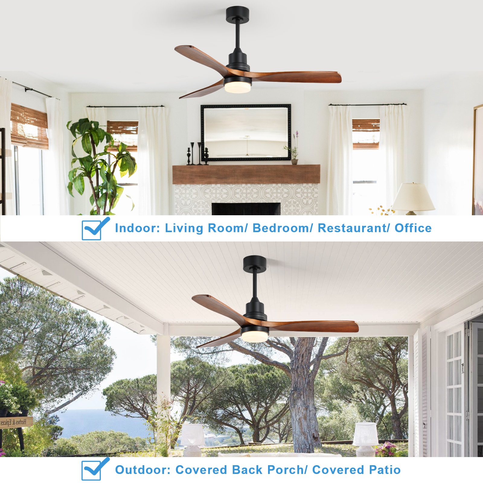 Sofucor LS-5247-BK-HTM-60-W Ceiling-Fans - View #3