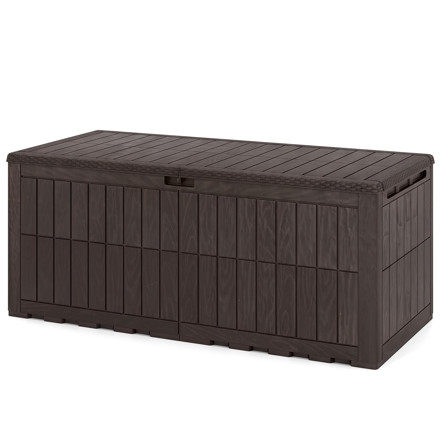 Volenca 180-Gallon Lockable Outdoor Deck Box with Hydraulic Lid and Handles 620-lb Seat Capacity