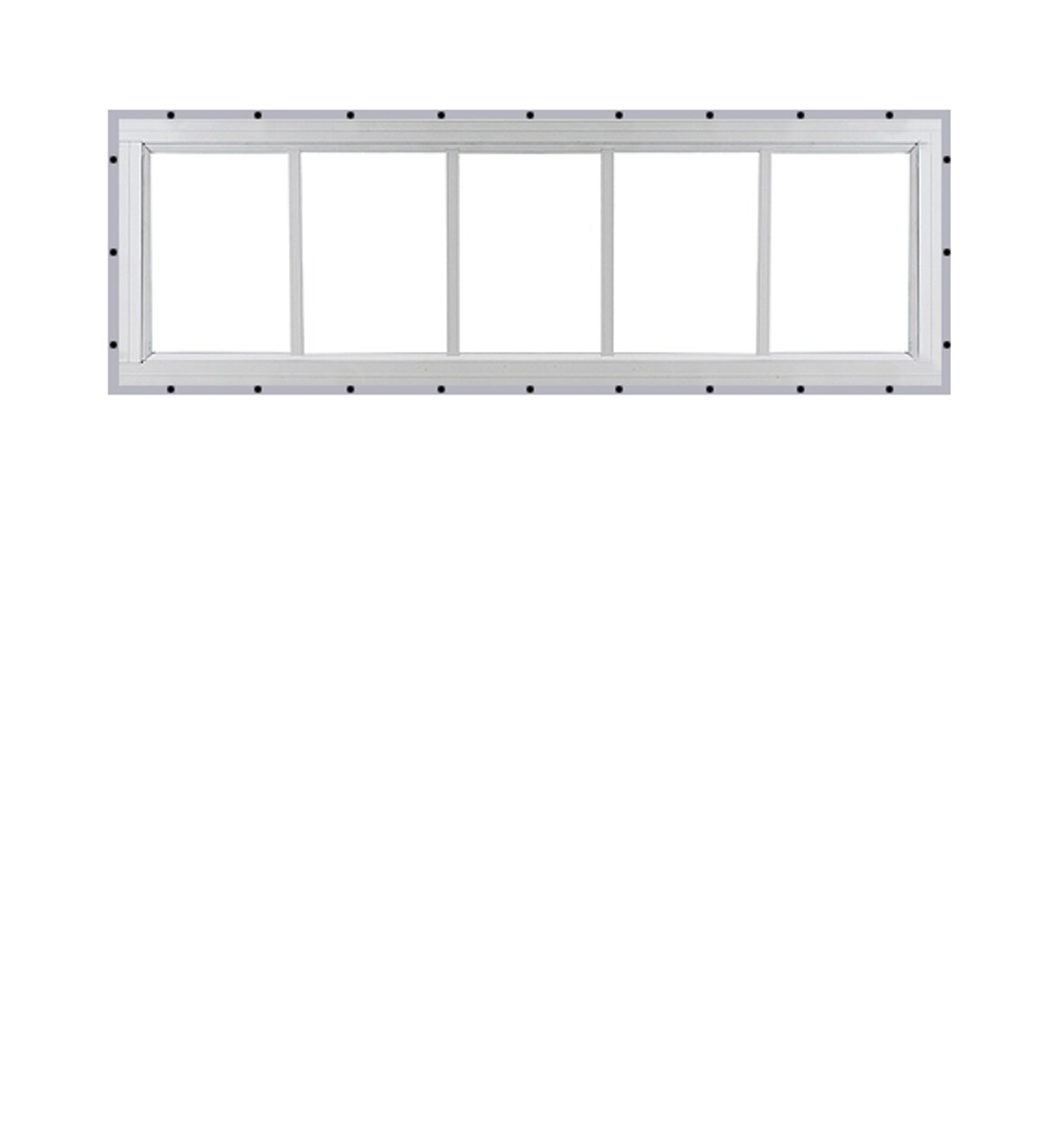 Shed Windows and More 1035WJ Fixed Transom 10 in x 35 in White Aluminum Window (J-Channel Mount) Fixed Window Tempered Glass