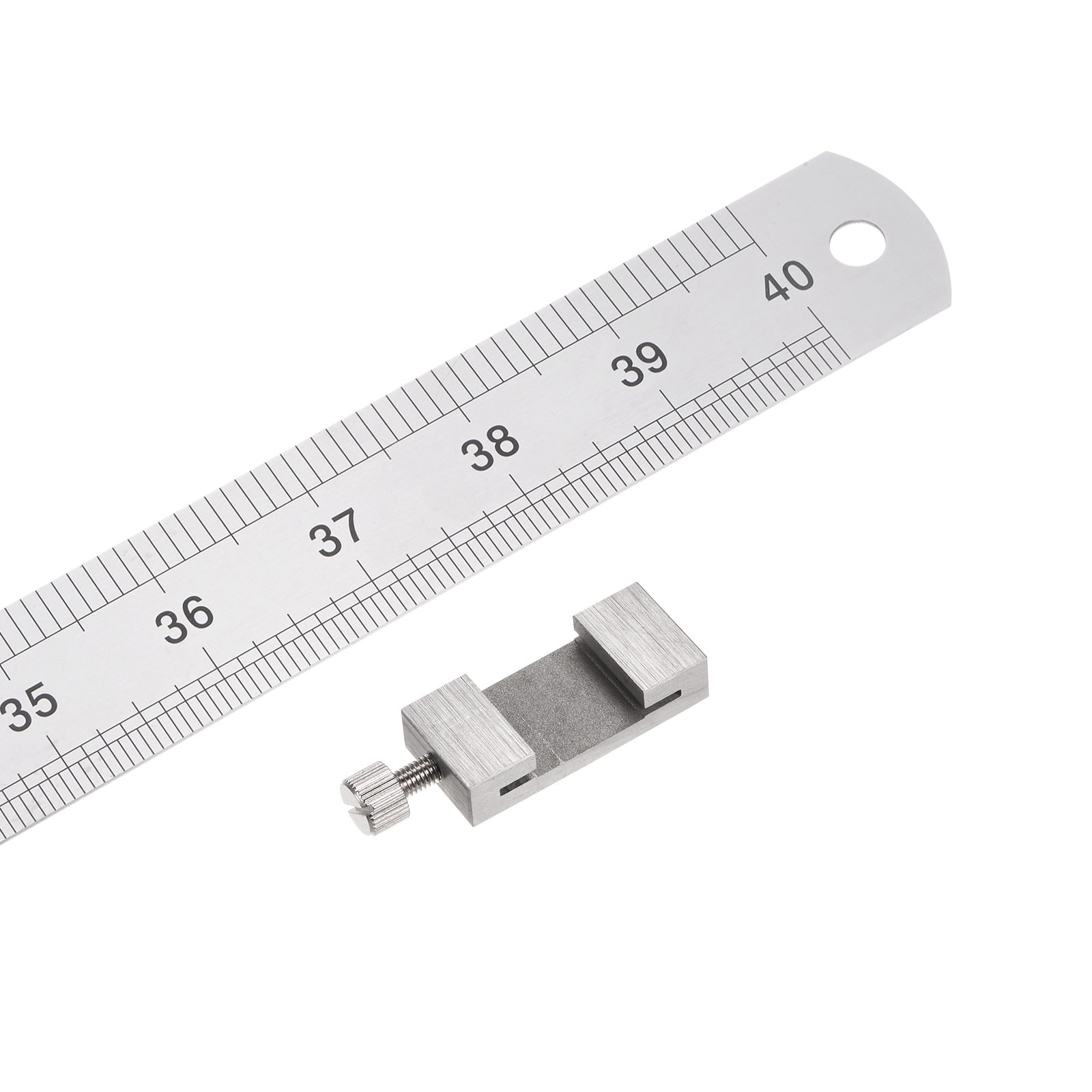 Harfington 2 in 1 Stainless Steel Ruler with Scriber Block 100cm/40inch ...