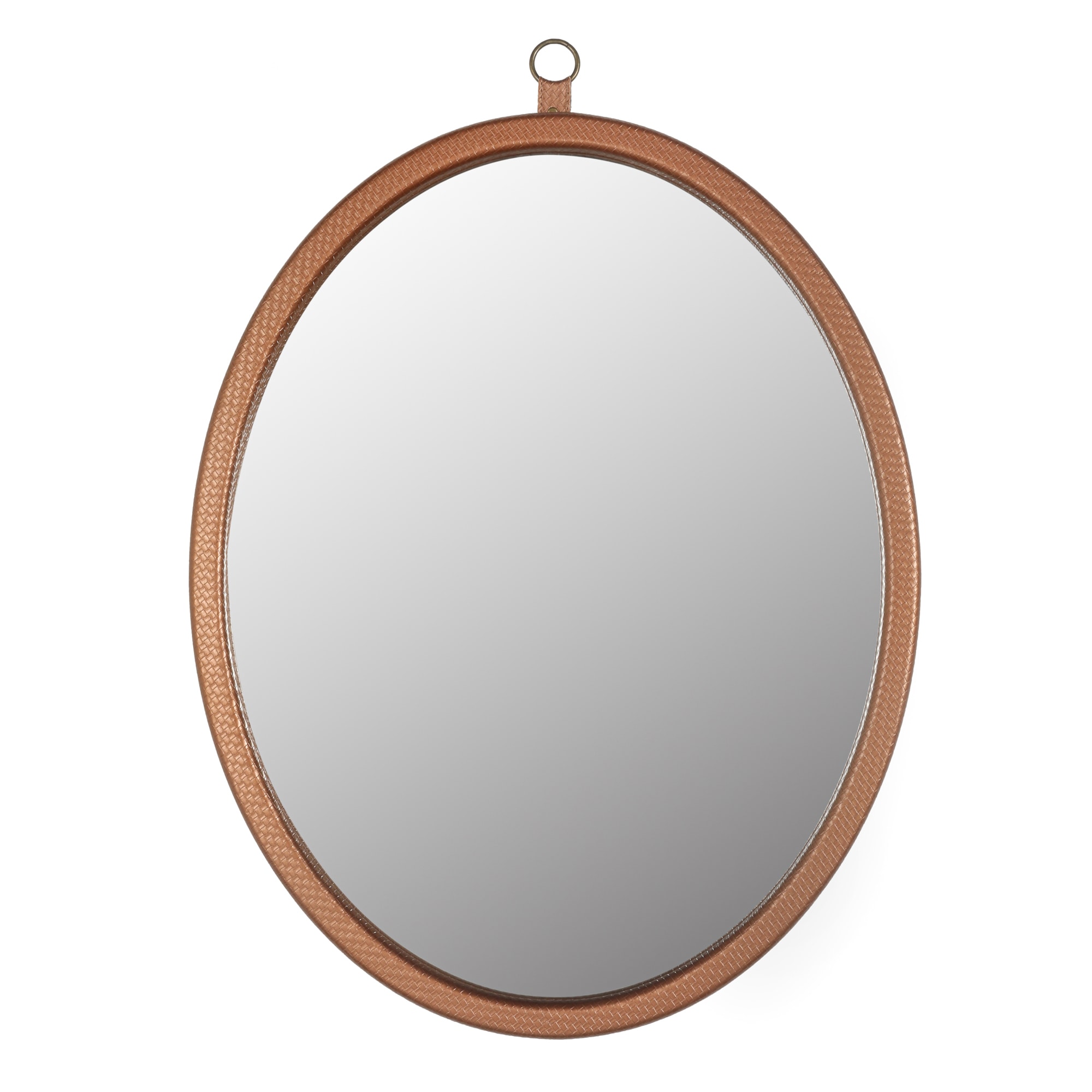ExBrite QTBM2028KSEU2 23.62-Inches x 29.92-Inches Framed Oval Bathroom Vanity Mirror ( Champagne )