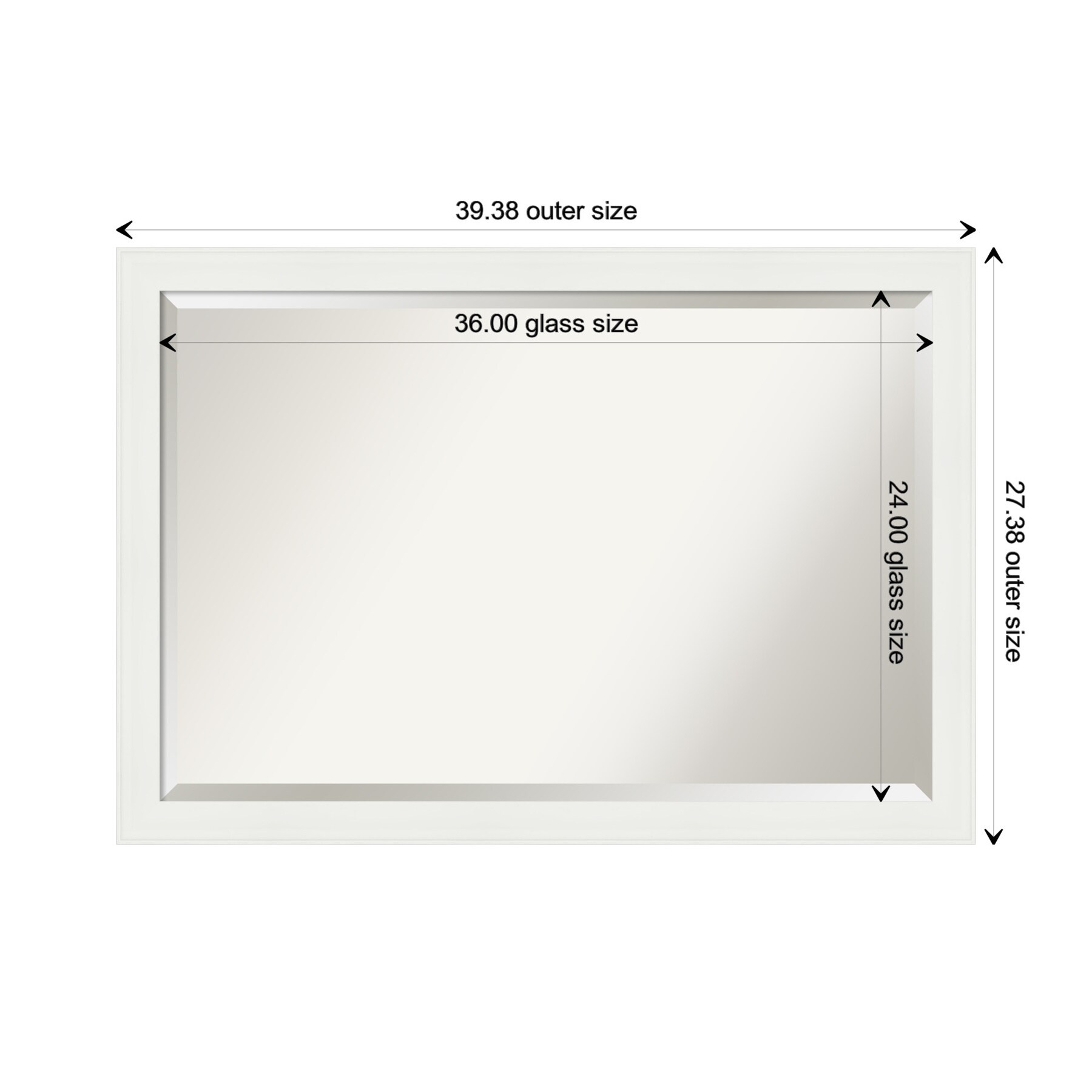 Amanti Art Vanity 39.38-in x 27.38-in Rectangle Bathroom Vanity Mirror ...