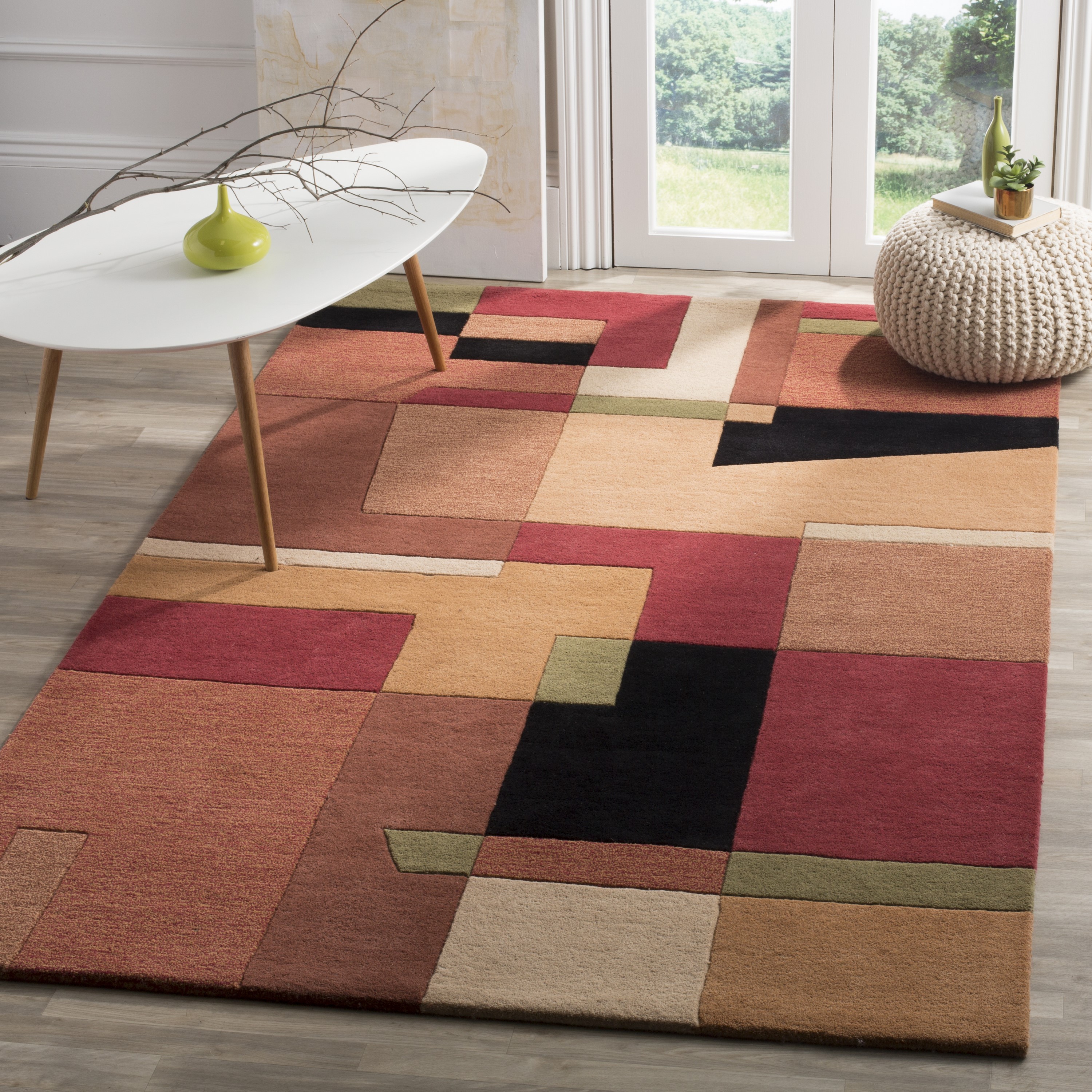 Rodeo Drive Red Wool Handmade Tufted Area Rug 2' x 3'