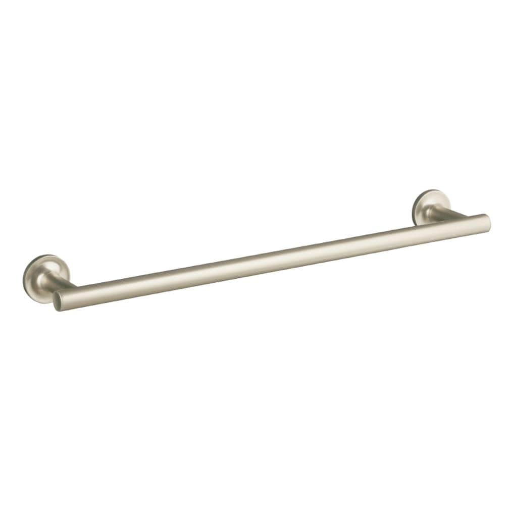 KOHLER Purist 18-in Vibrant Brushed Nickel Wall Mount Single Towel Bar in  the Towel Bars department at 