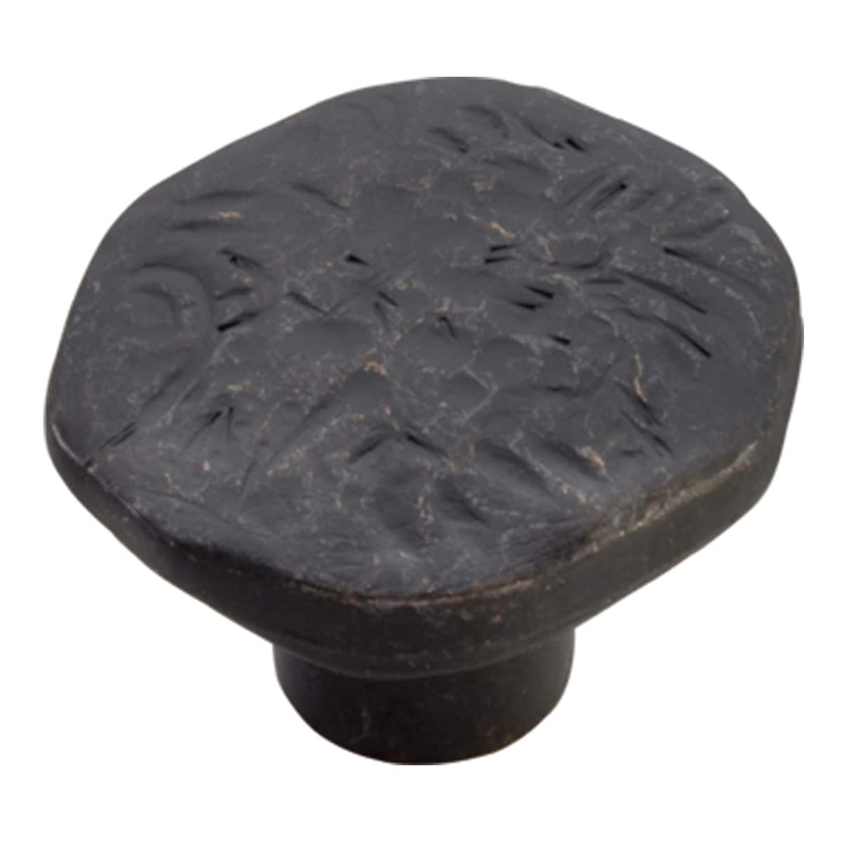 Hickory Hardware P2182-BI-10B Carbonite 1-1/2-in Black Iron Round Craftsman Cabinet Knob 10 -Pack