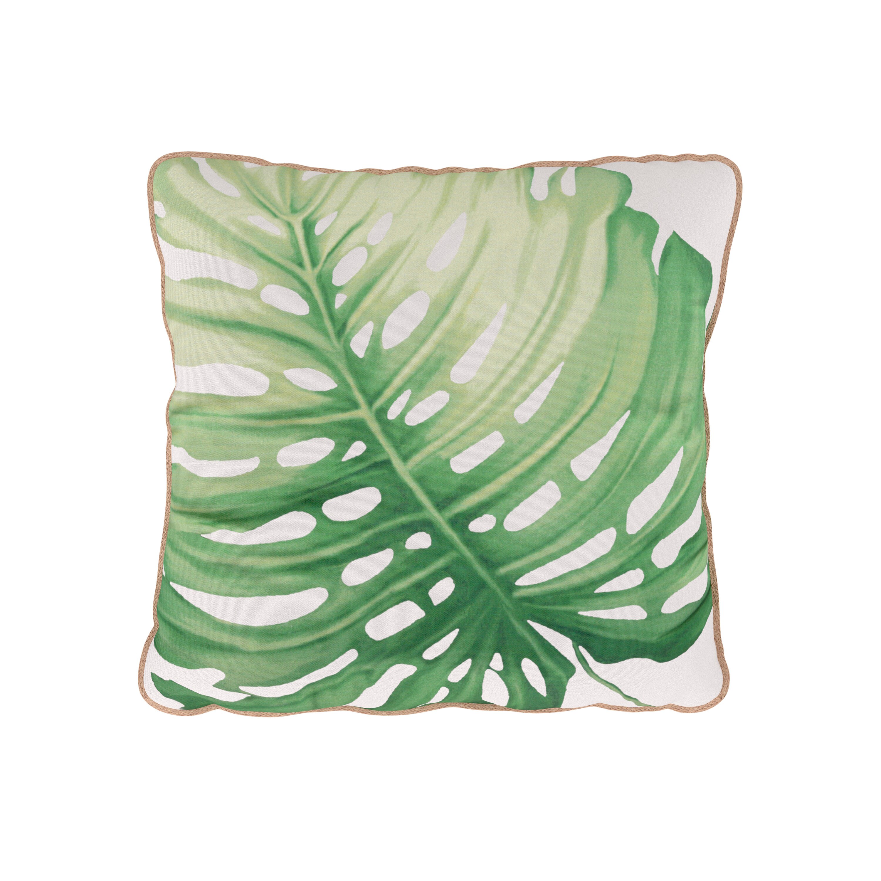 allen + roth 08158047 Graphic Print Green Square Throw Pillow
