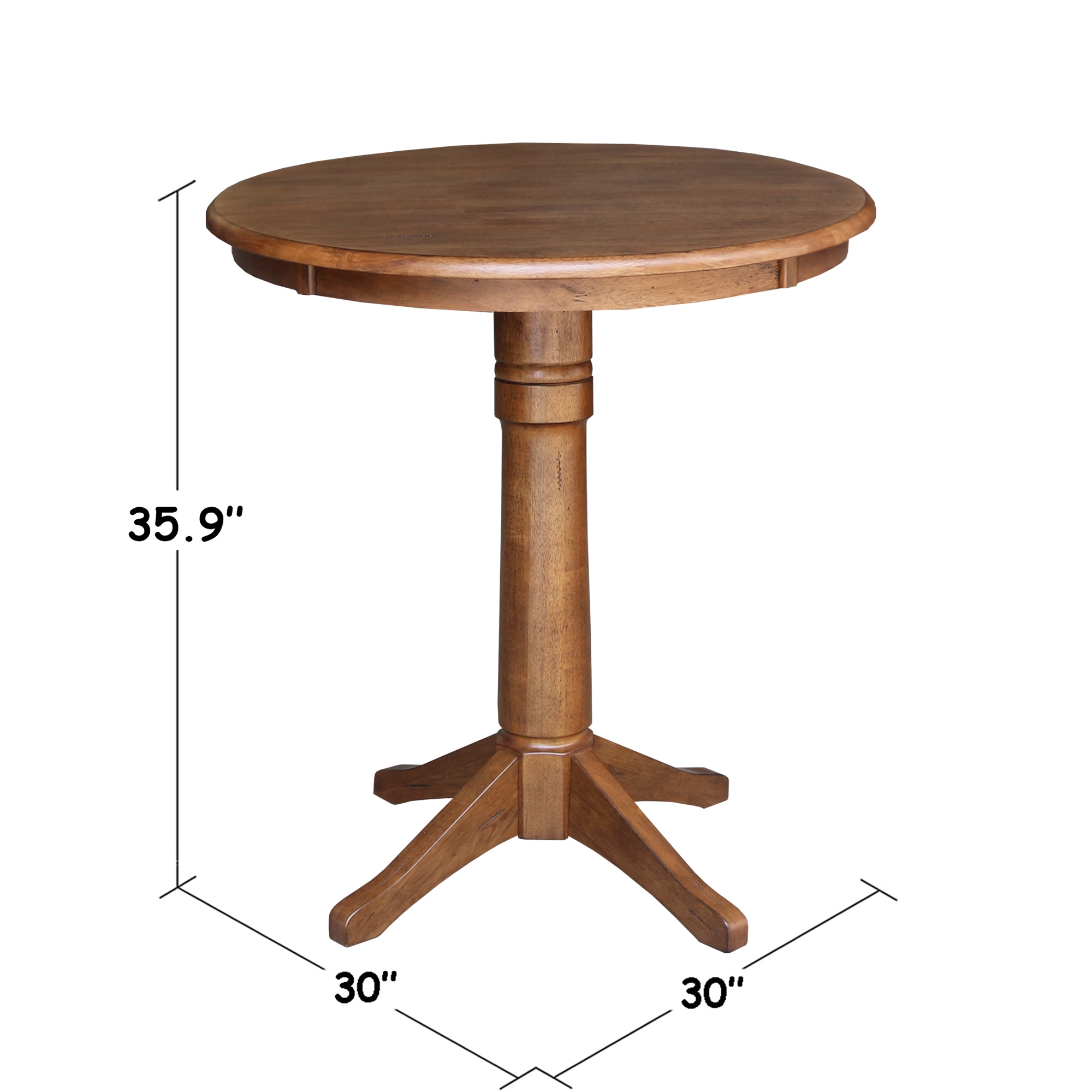 International Concepts Distressed Oak Round Traditional Counter Table ...