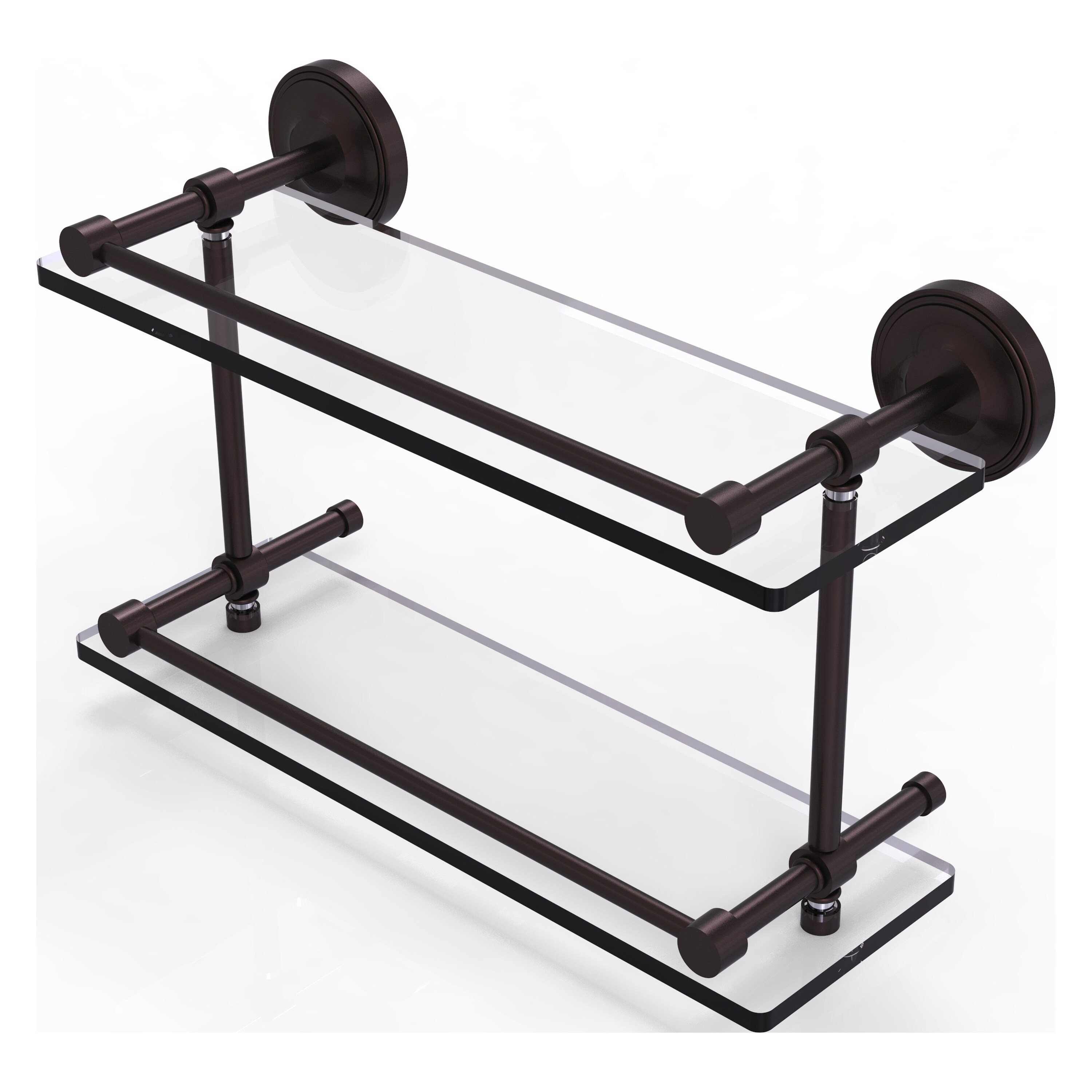 Allied Brass PRBP-2/16-GAL-ABZ Prestige Regal Antique Bronze 2 -Tier Wall mount Bathroom Shelf ( 16-in x 8-in x 5-in )