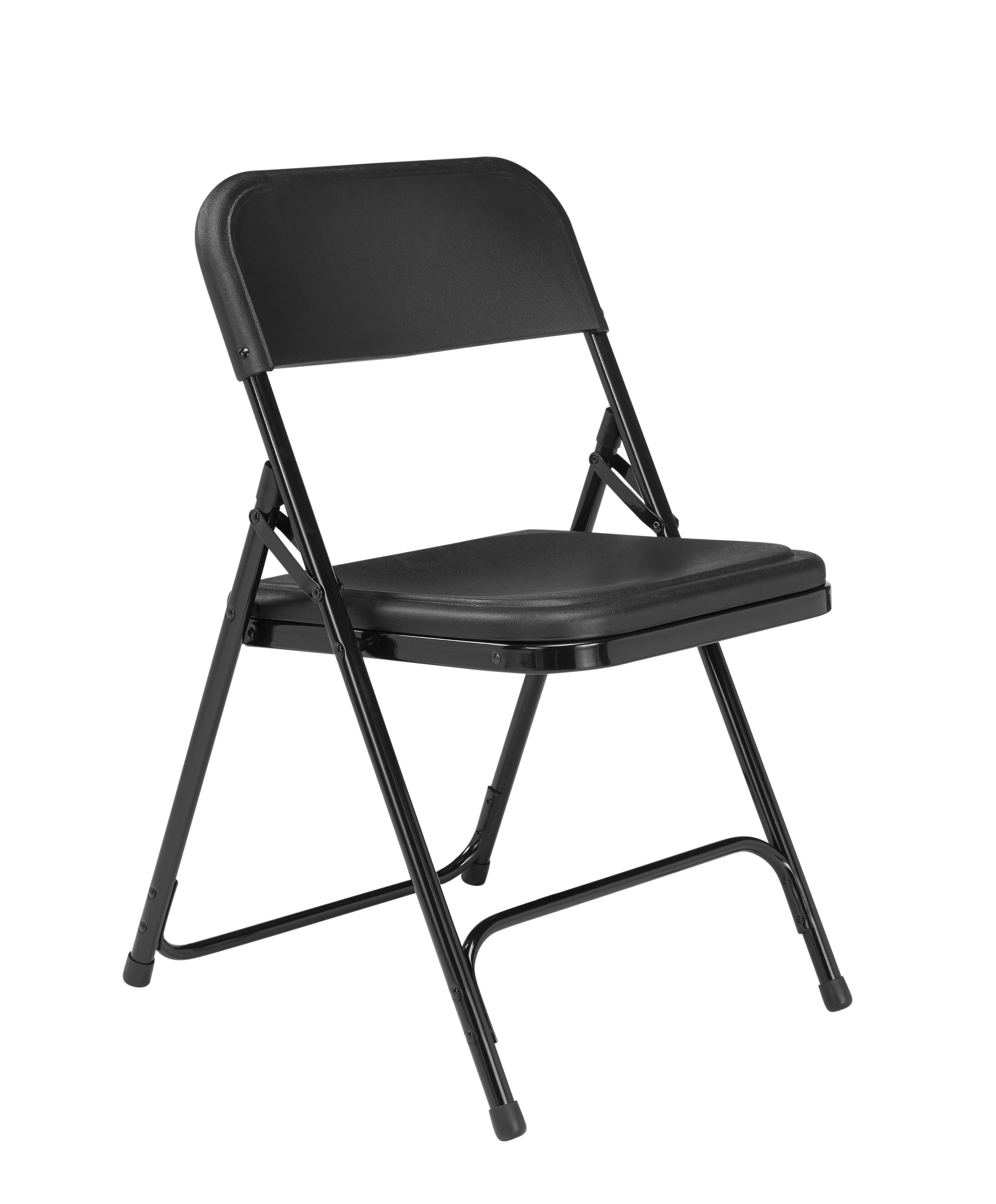 National Public Seating 810-24 24 -Pack Black Commercial/Residential Standard Folding Chair with Solid Seat ( Indoor or outdoor )