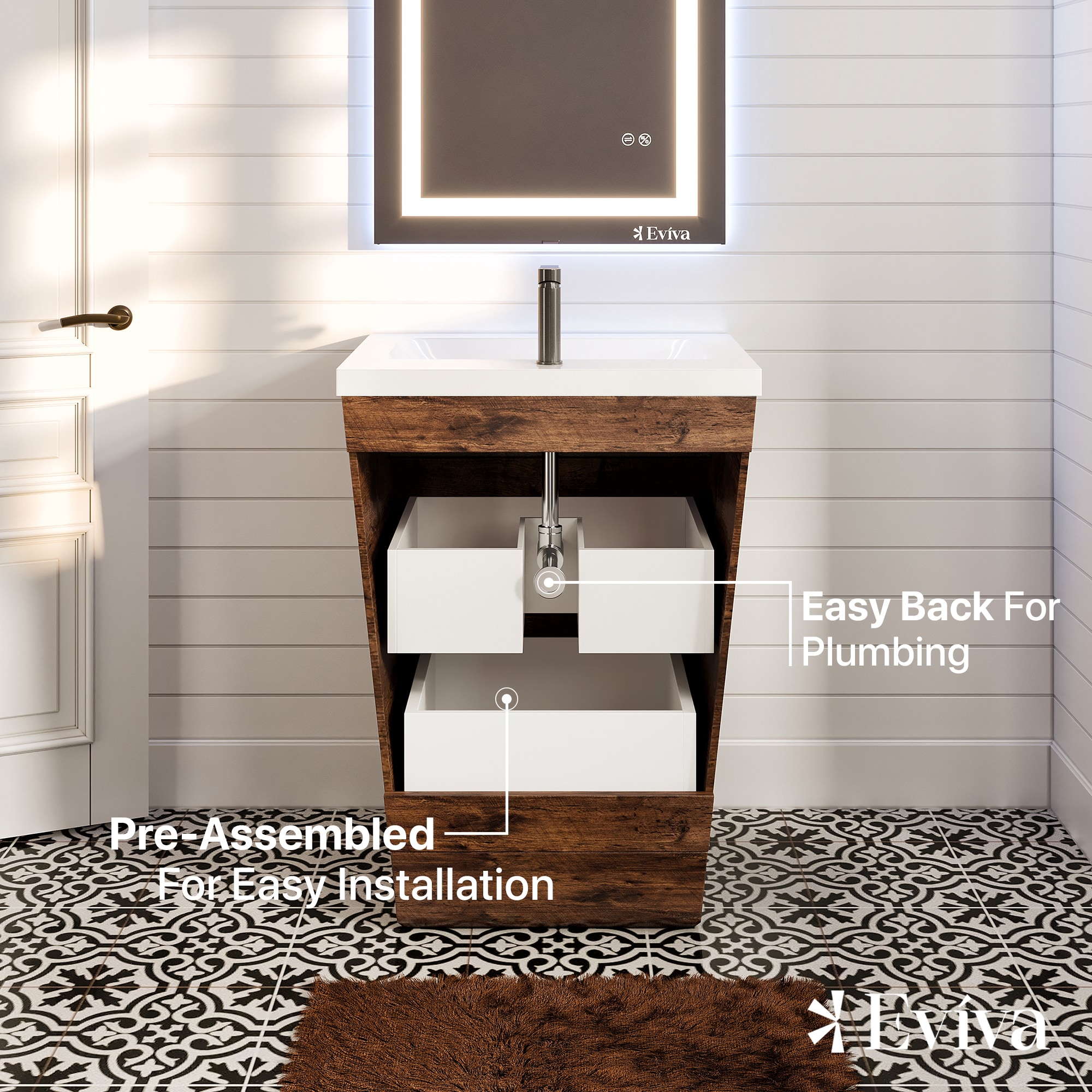 Eviva EVVN650-25RSWD Bath-Vanity-Combo - View #6