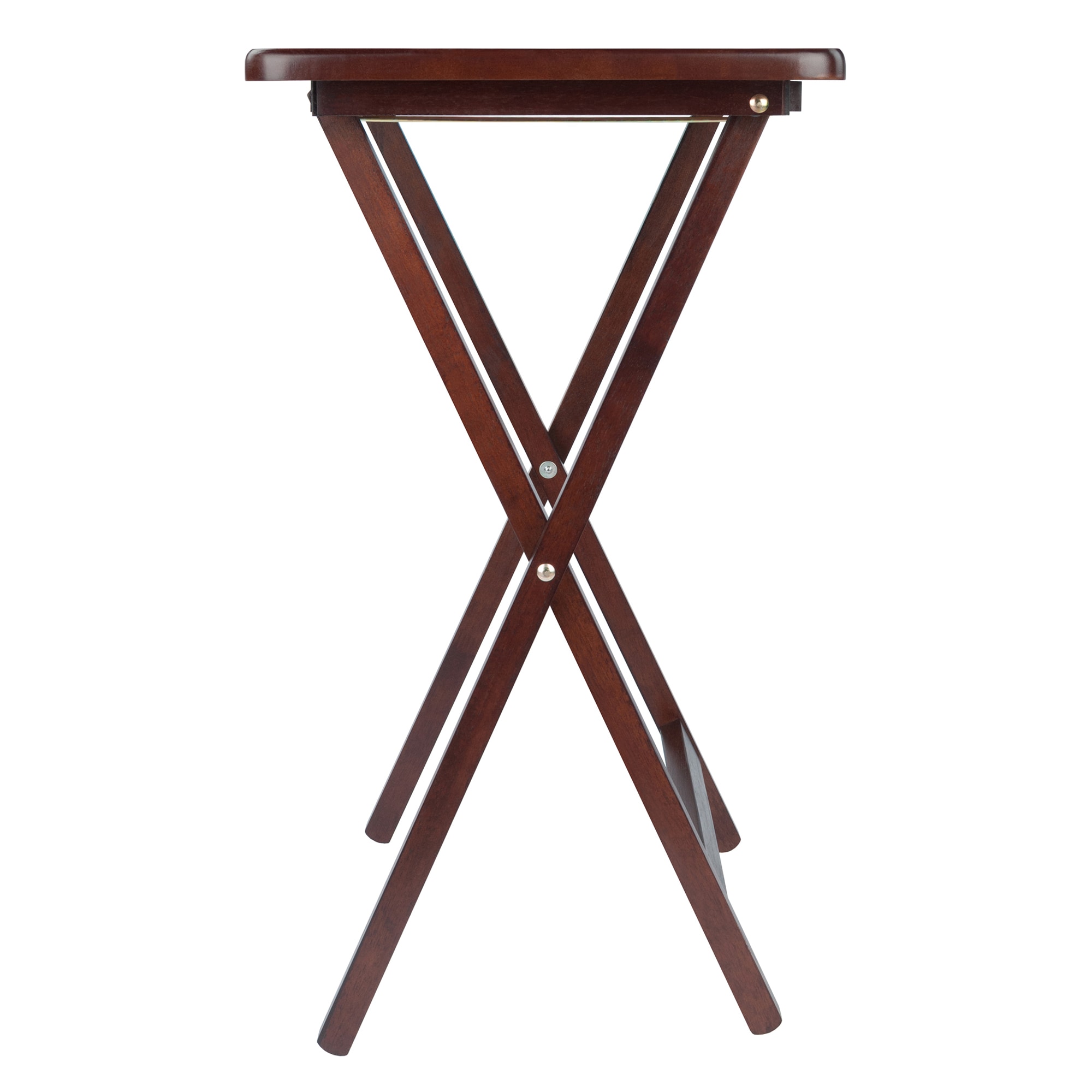 Walnut Foldable Snack Tables Set of 4
