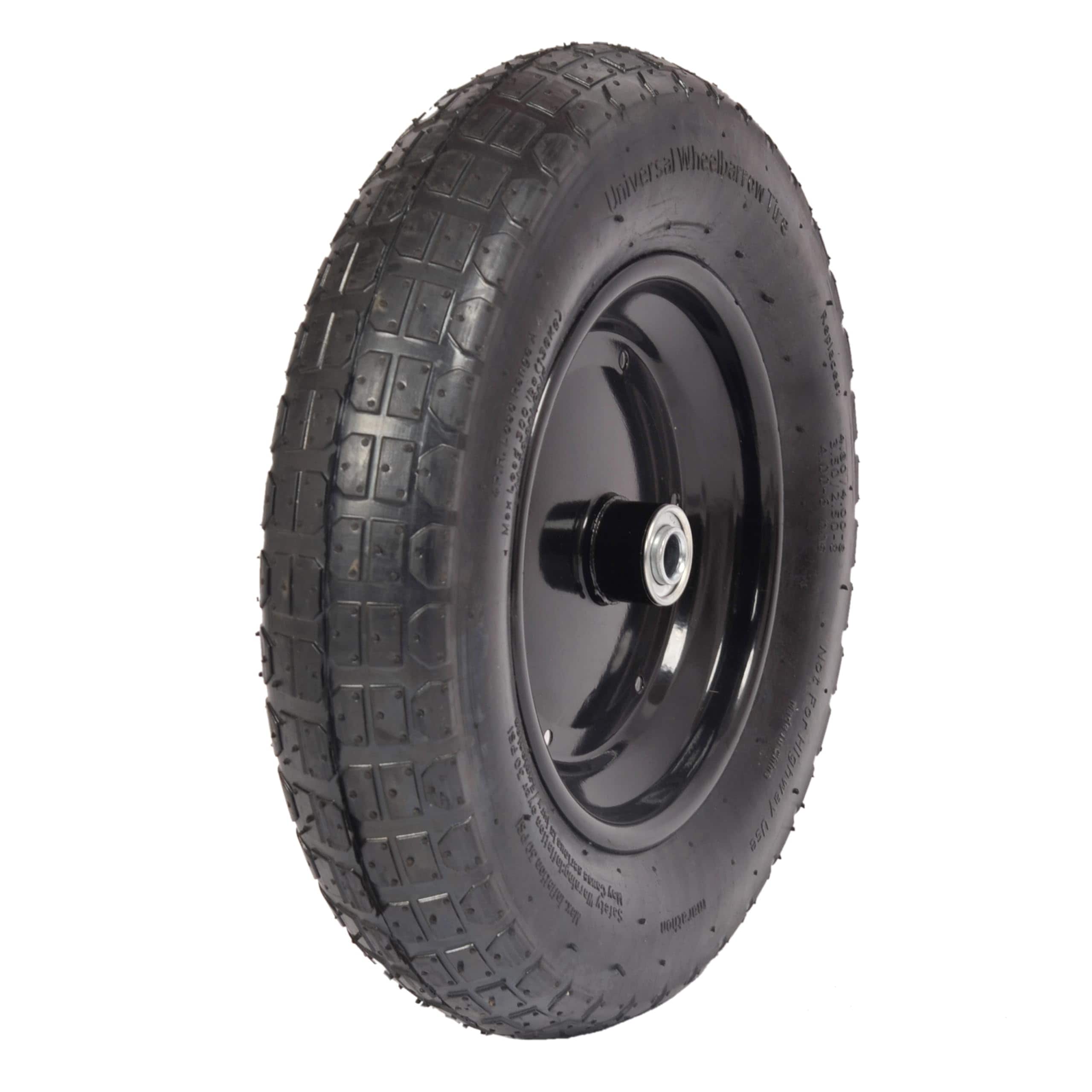  Fit 14.5 Pneumatic Wheelbarrow Tire 3 Centered Hub Spacer Kit Included