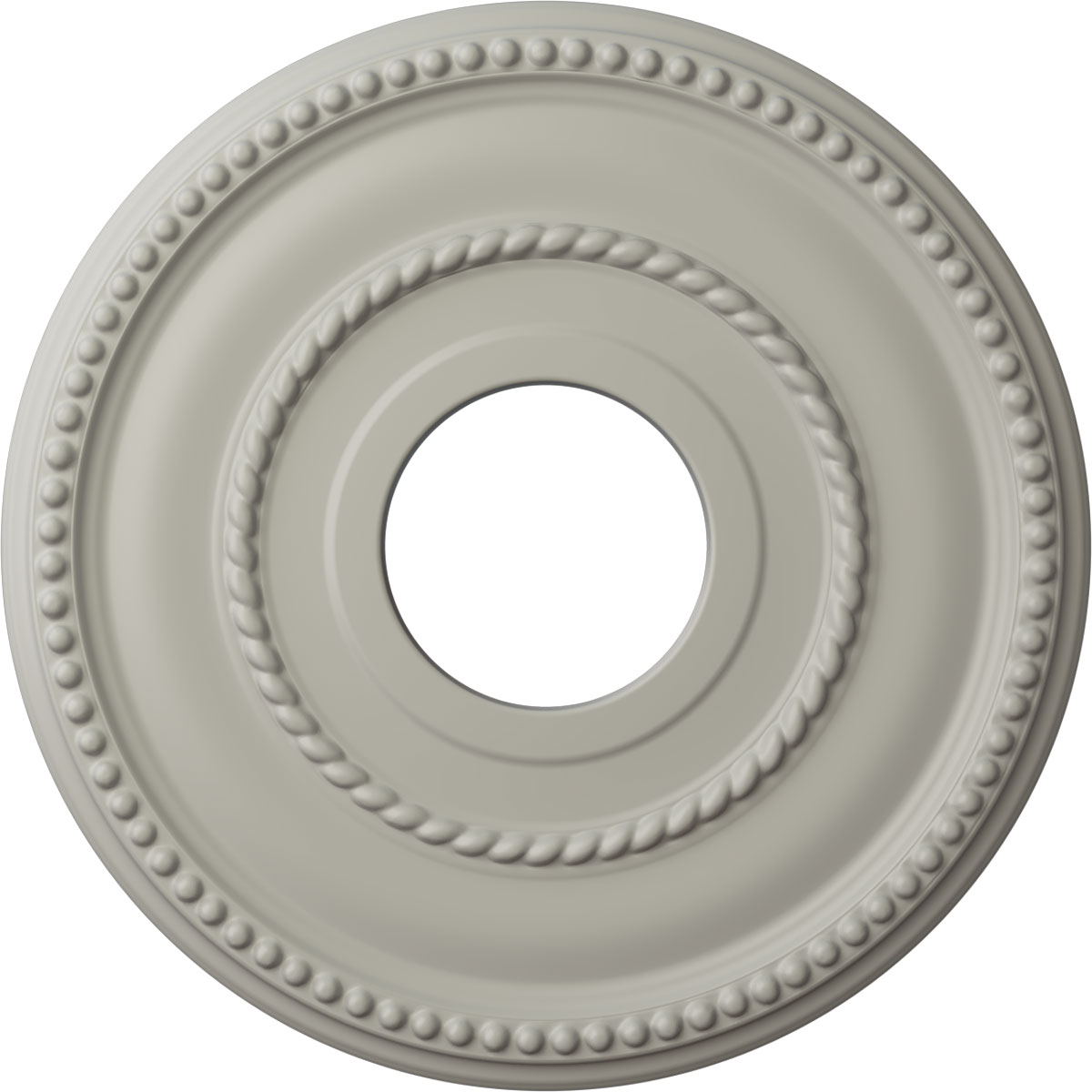 Ekena Millwork CM12VAPCF Valeriano 12.125-in W x 12.125-in L Painted Pot Of Cream Polyurethane Whole Ceiling Medallion