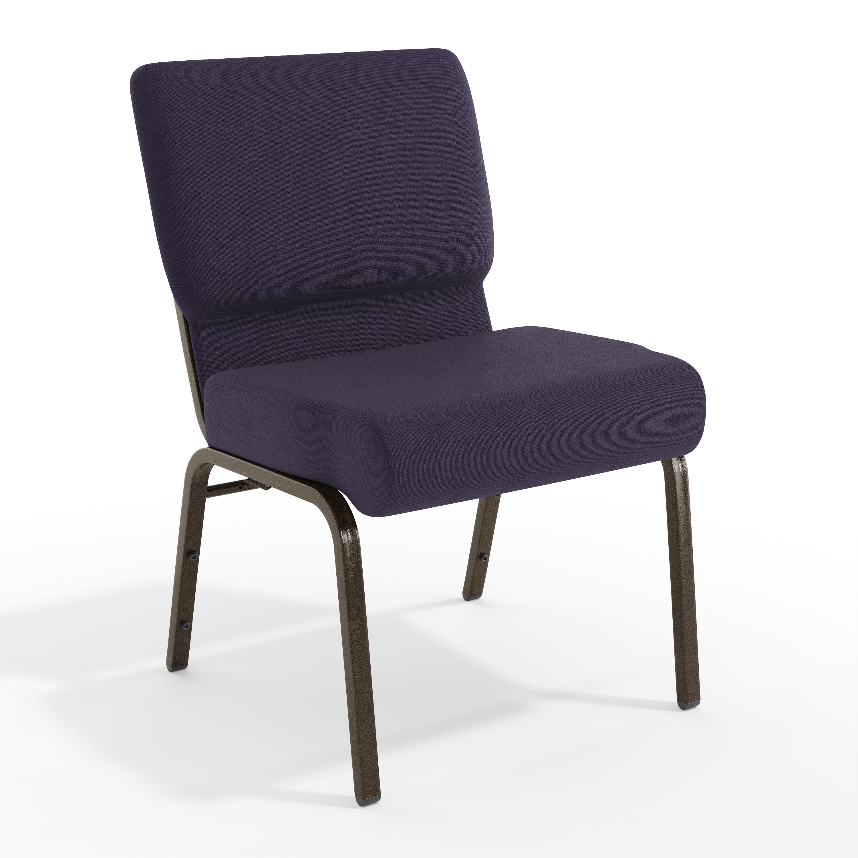 Emma + Oliver - 21-in W Stack Church Chair; Royal Purple Fabric/Gold Vein Frame