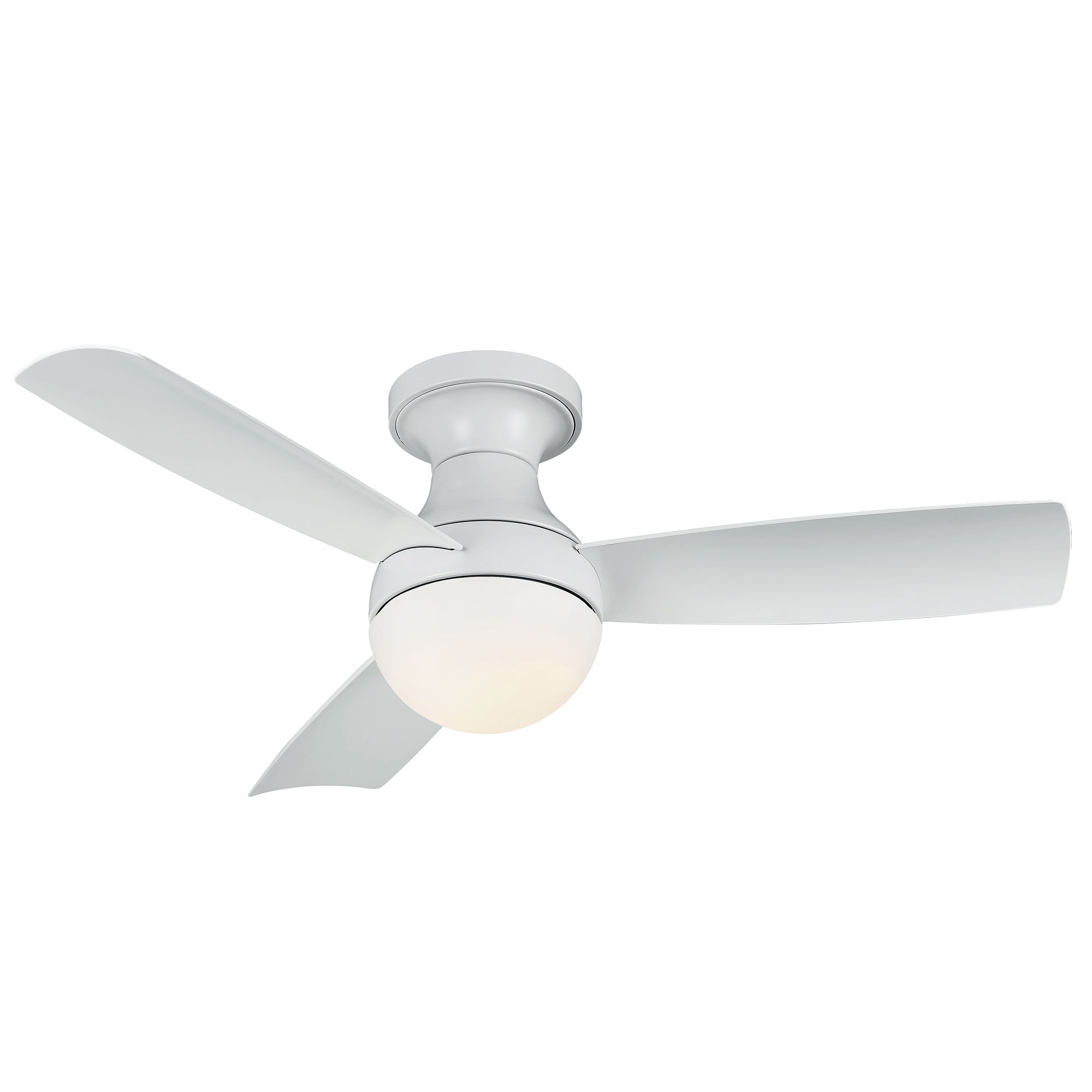 WAC Lighting Orb 44-in Matte White LED Indoor/Outdoor Flush Mount Smart  Ceiling Fan with Light Remote (3-Blade) in the Ceiling Fans department at 
