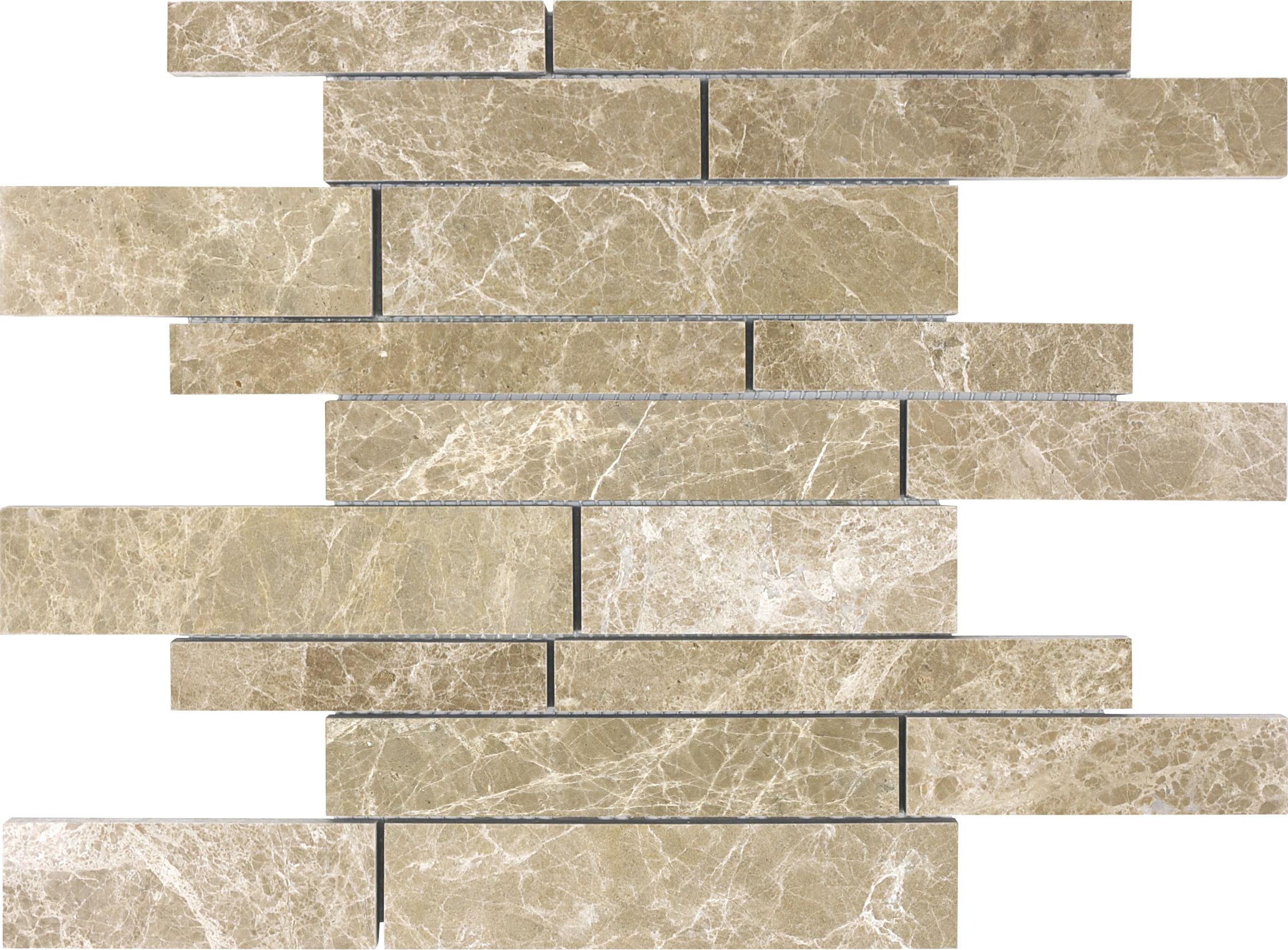 Anatolia Tile Emperador Light 12 In X 12 In Linear Marble Mosaic Wall Tile Common 12 In X 12