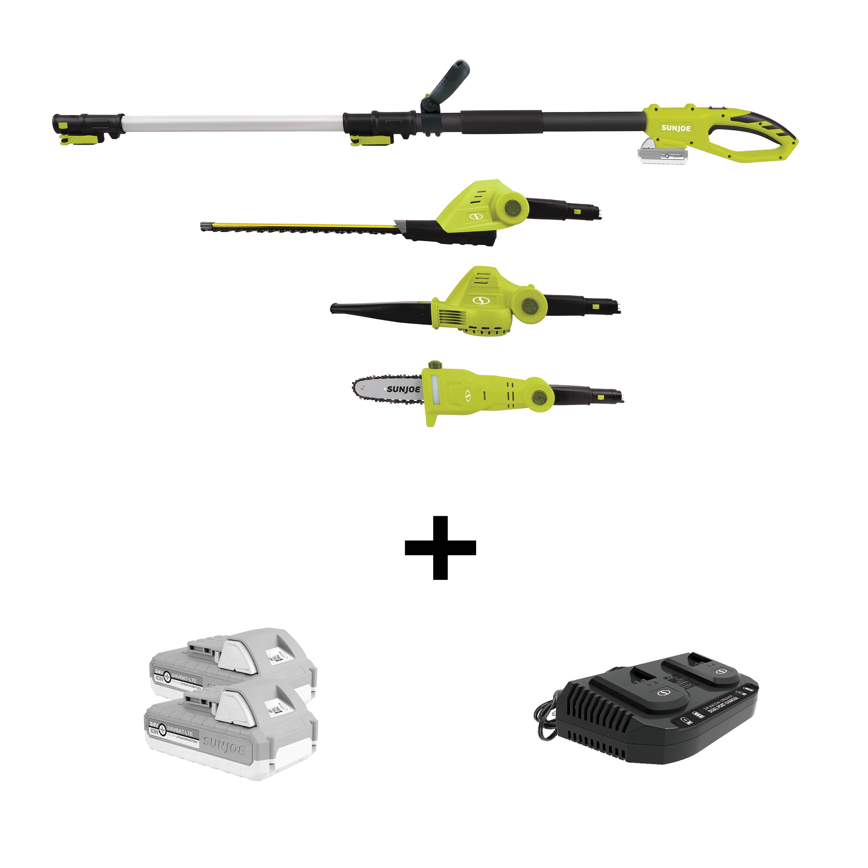 24V Blower,Hedge Trimmer and 8In Pole Saw Kit w/2x24V 2.0Ah Batt