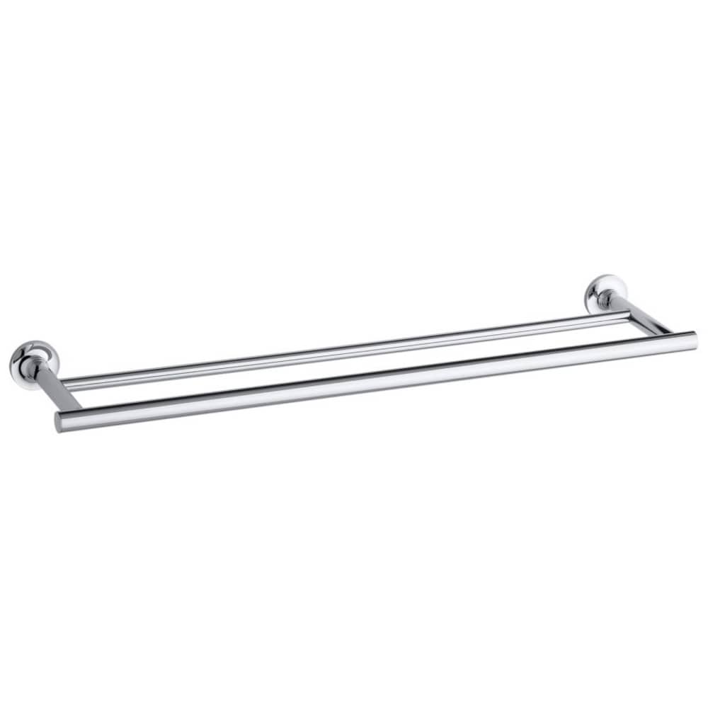 KOHLER 14375-CP Purist 24-in double Polished chrome Wall mount Double Towel Bar