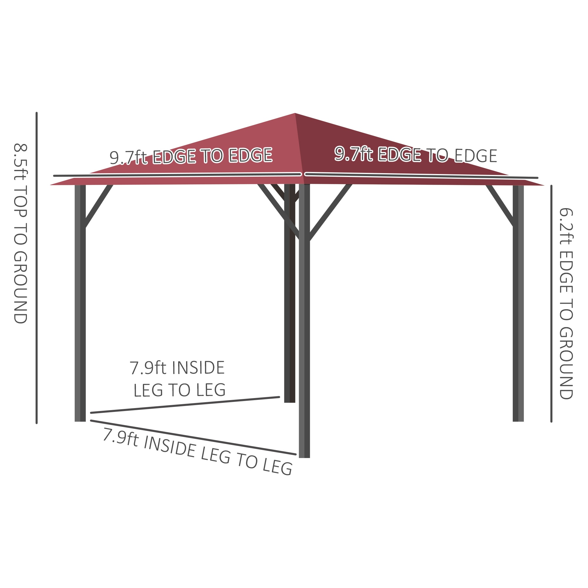 Kahomvis AOS-QP109-445 Wood-Resin-Gazebos - View #5