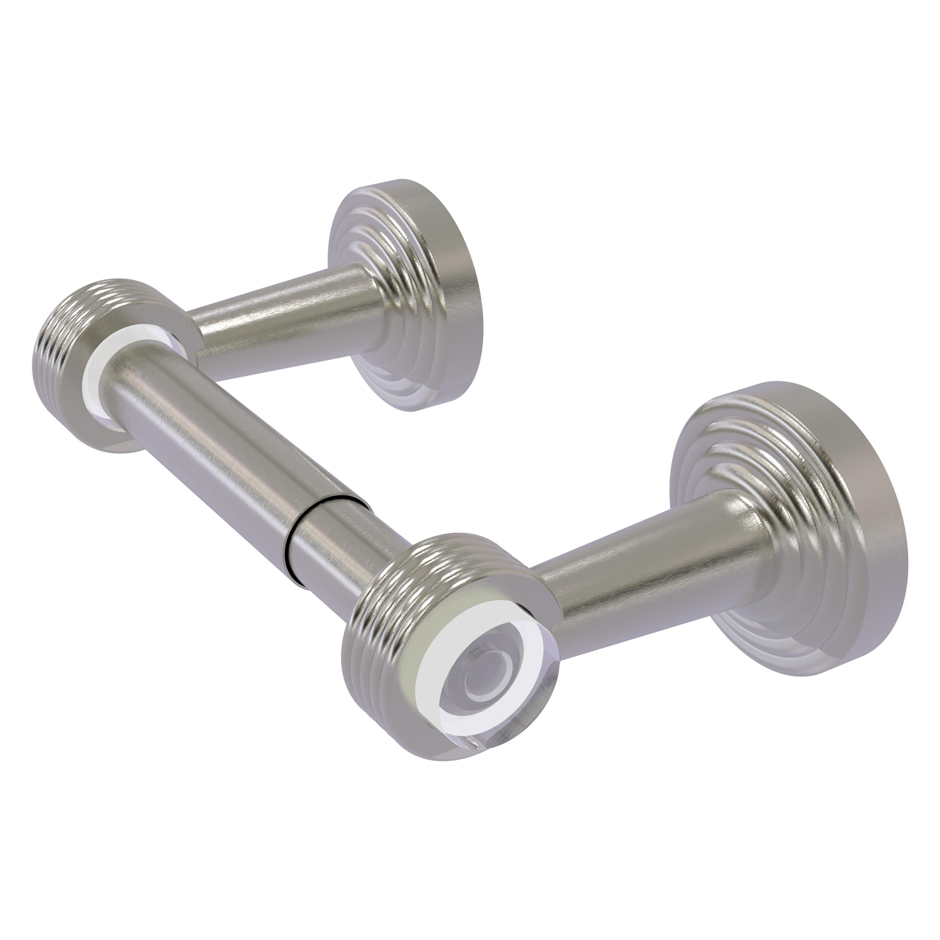 Allied Brass PB-24G-SN Pacific Beach Satin Nickel Wall mount Double post Toilet Paper Holder 1 -Rolls